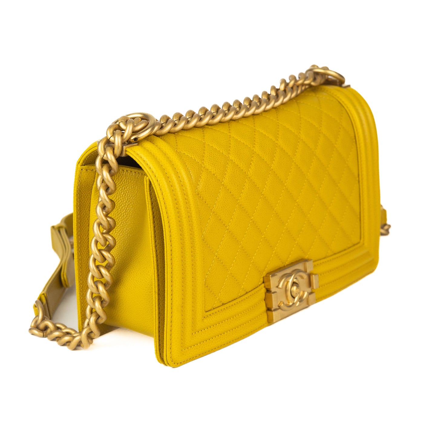 Chanel Grained Calfskin Medium Boy Bag