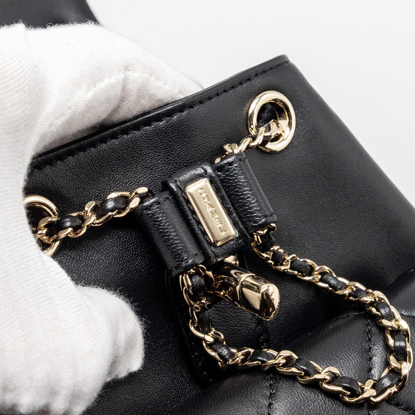 Chanel mini Duma backpack Lambskin black LGHW (microchip)