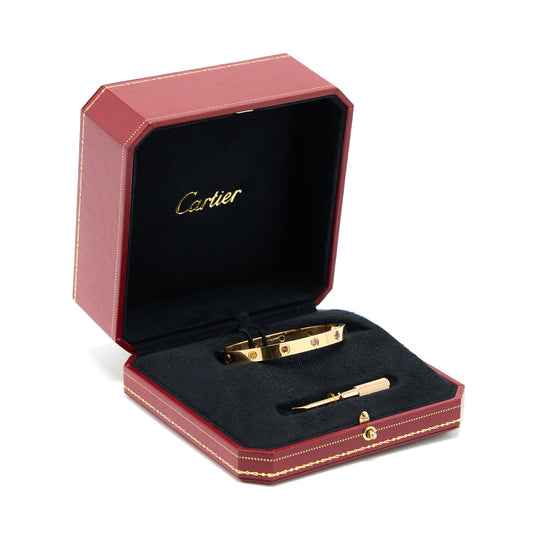 Cartier Size 17 Love Bracelet Multi Gem Rainbow Rose Gold