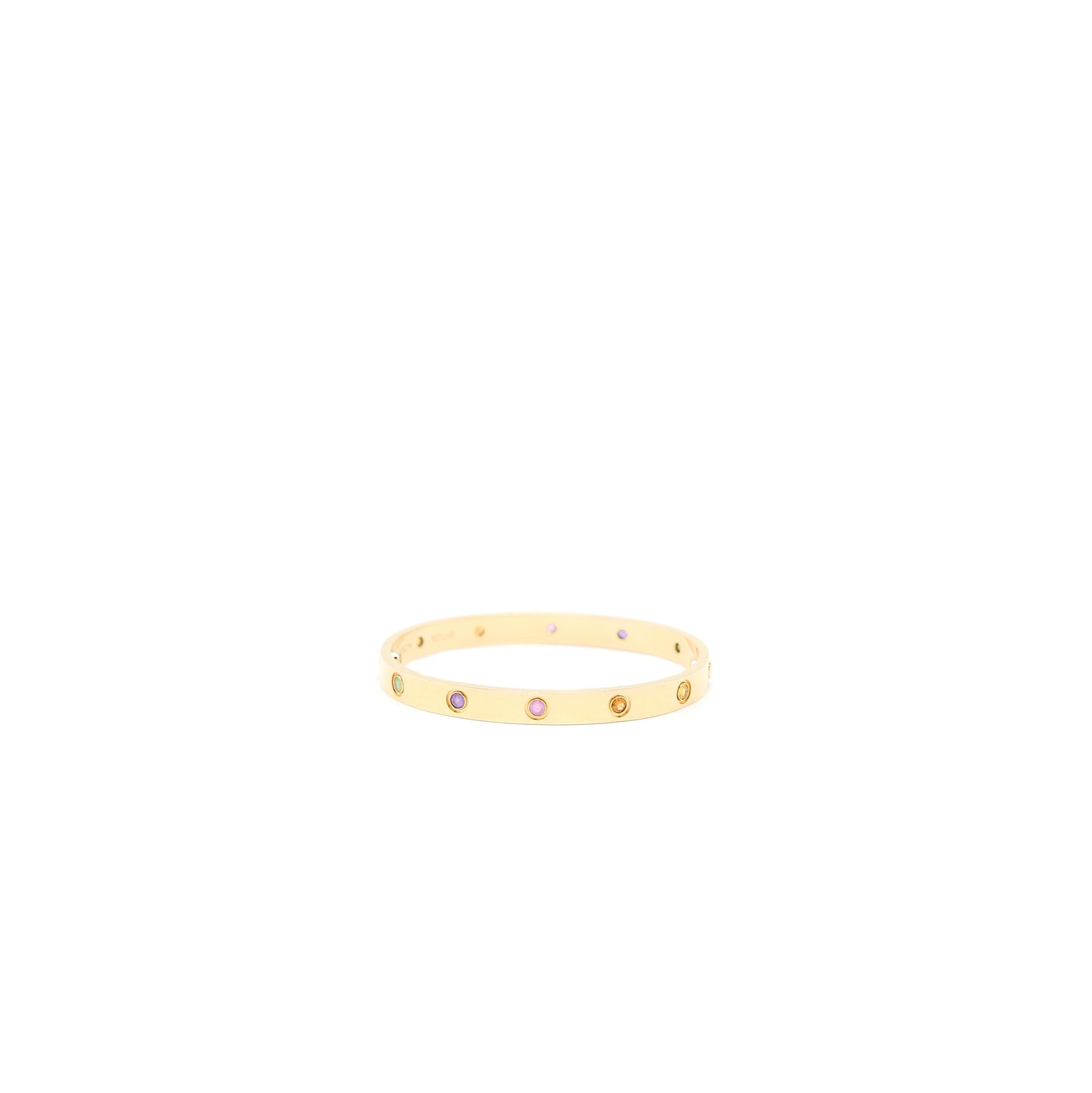 Cartier Size 17 Love Bracelet Multi Gem Rainbow Rose Gold