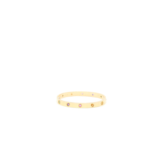 Cartier Size 17 Love Bracelet Multi Gem Rainbow Rose Gold