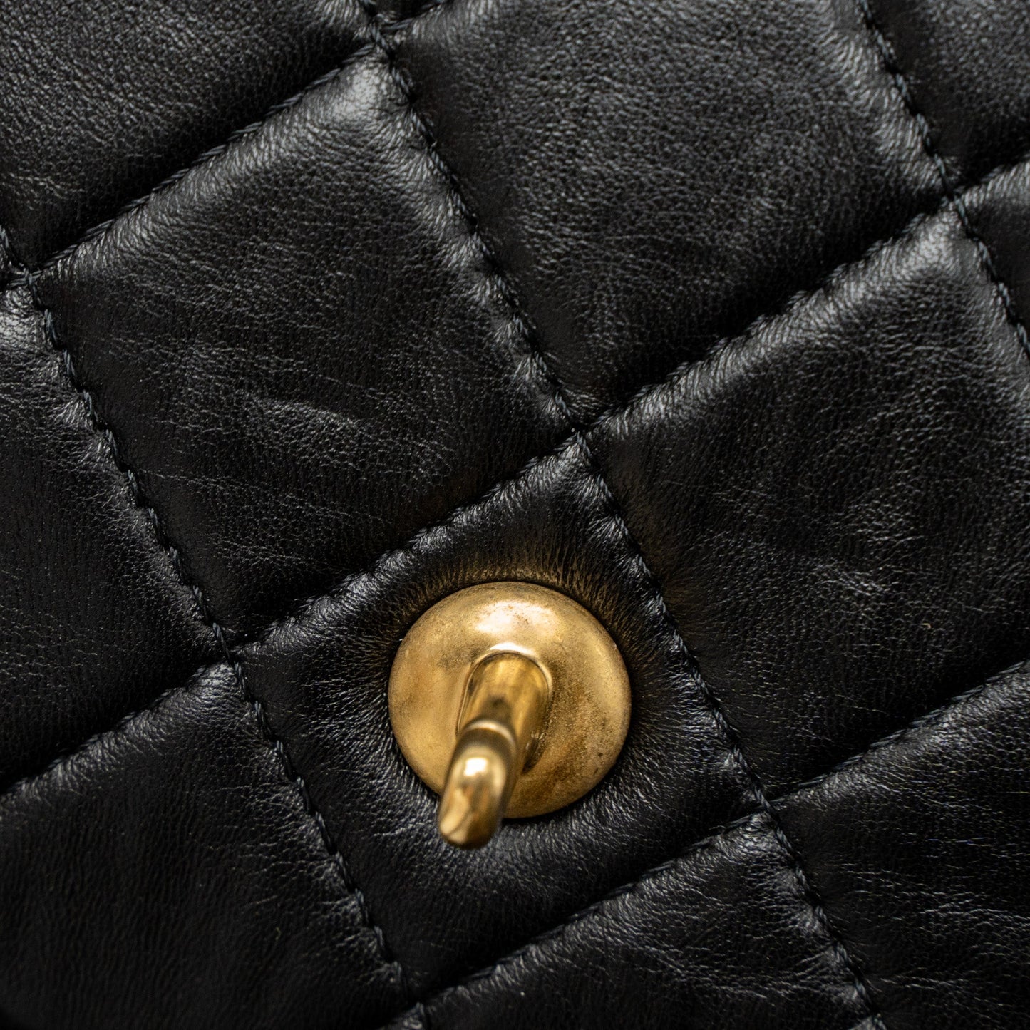 Chanel Quilted Square Flap Bag Goatskin Black Brushed GHW (Microchip)