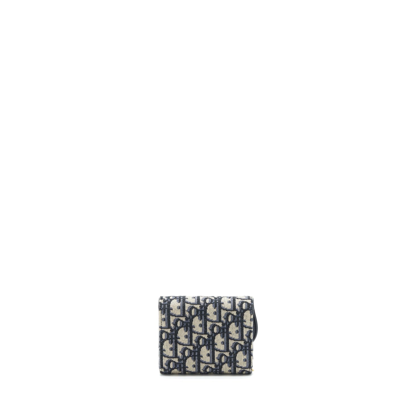 Luxury Dior Saddle Compact Wallet Blue Oblique Canvas GHW