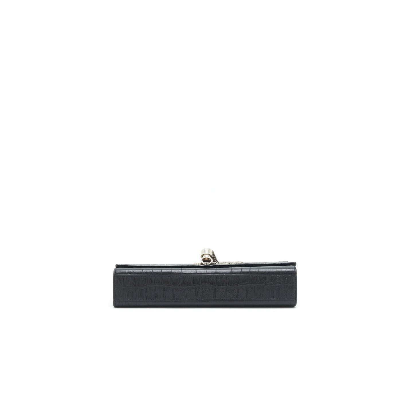 Saint Laurent Medium Kate with Tassel Croc Embossed Calfskin Black SHW