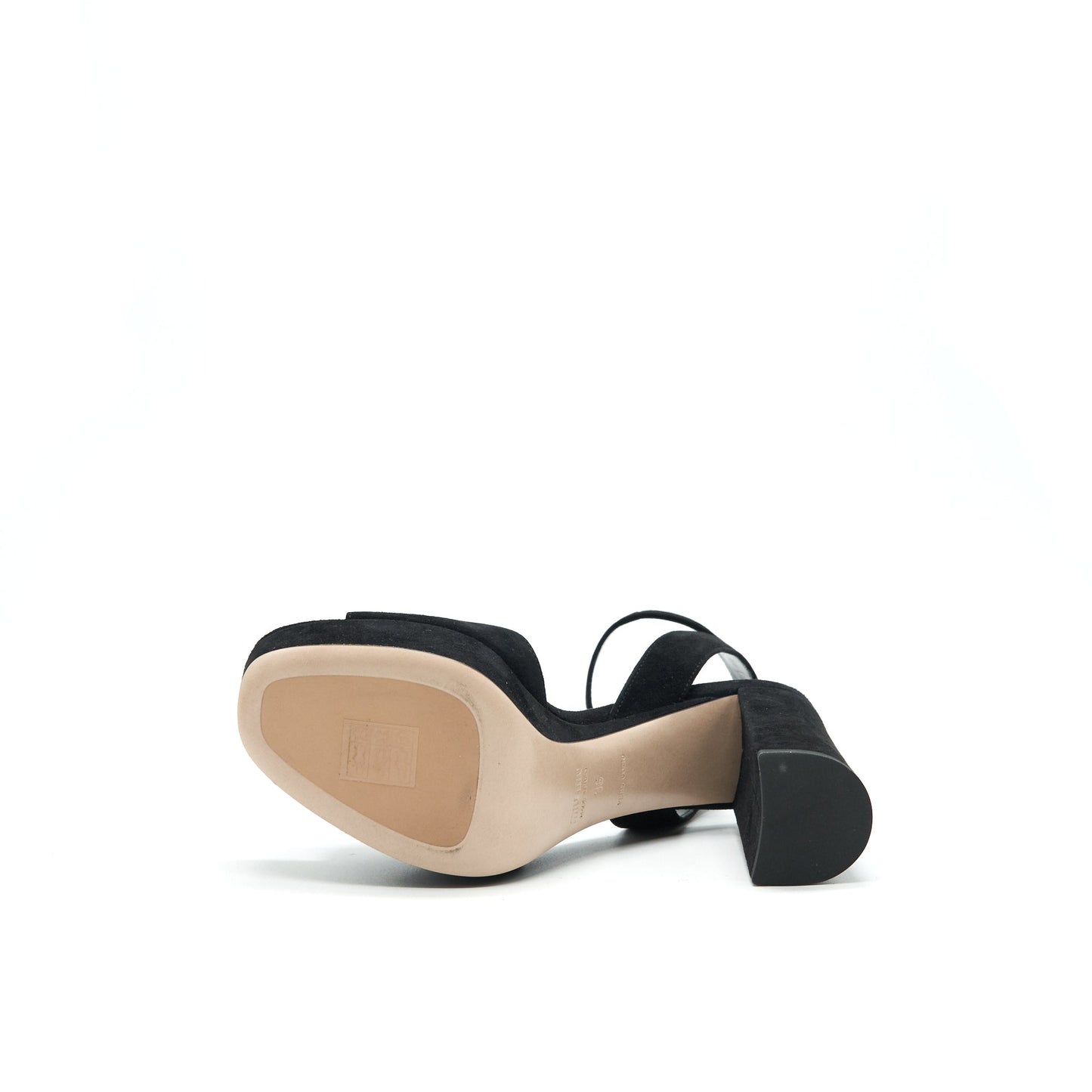 Miumiu size36 suede Leather high Heel Sandal black