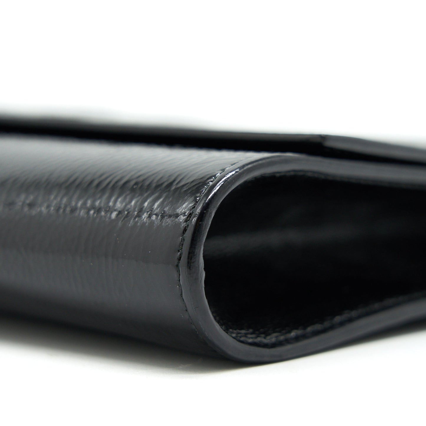 YSL PATENT LEATHER CLUTCH BLACK