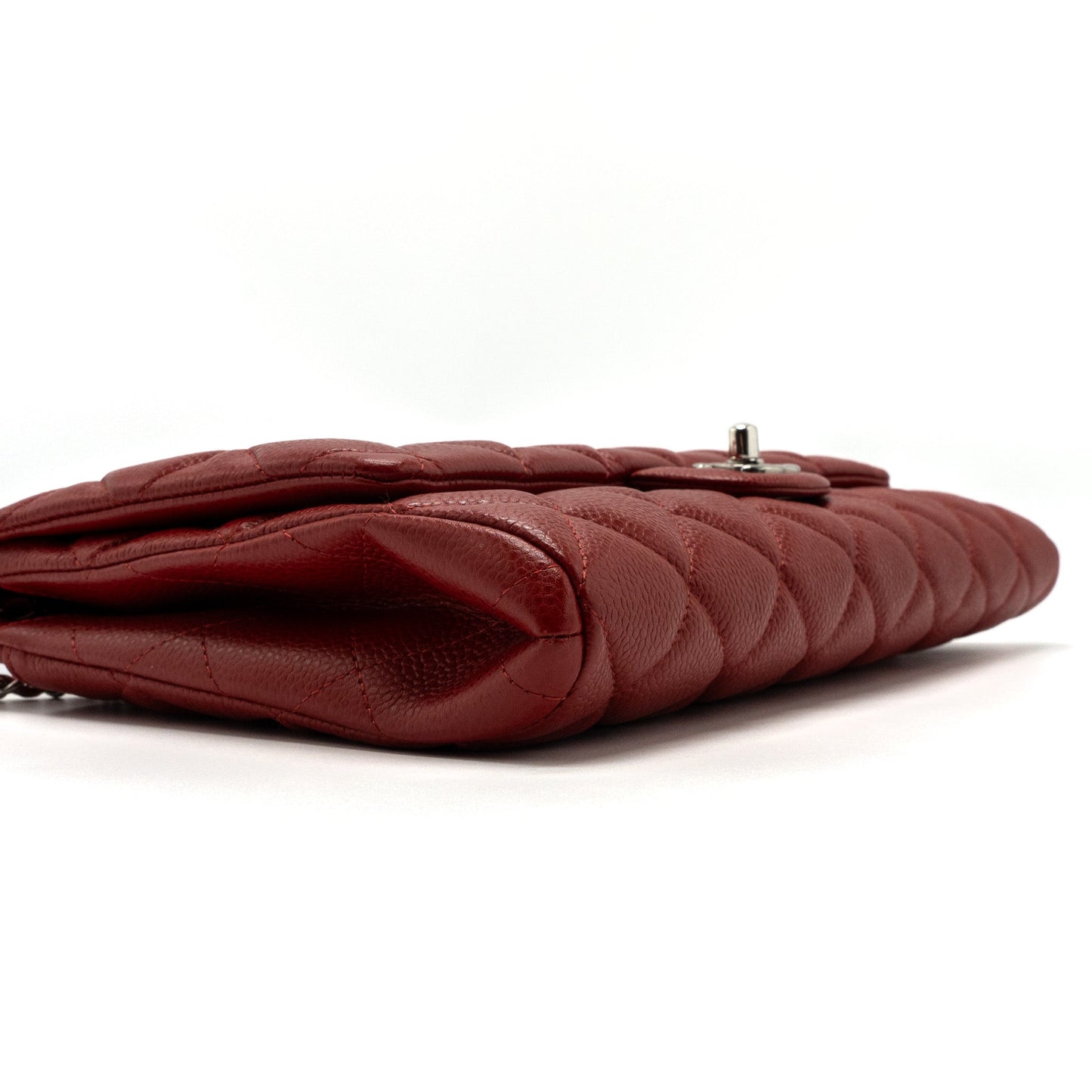 Chanel Timeless Flap Clutch With Chain Caviar Red SHW