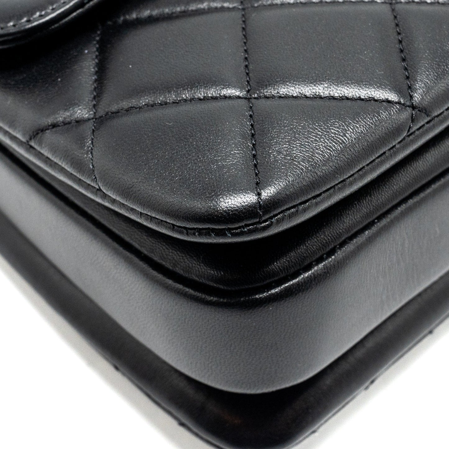 Chanel Small Trendy CC Flap Bag Lambskin Black LGHW (Microchip)