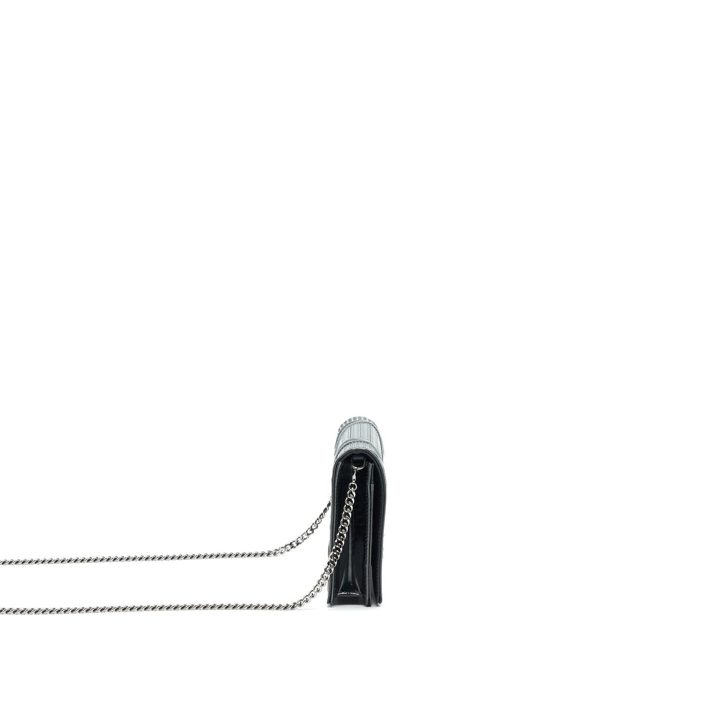 Luxury Dior Luxury Diorama Wallet on Chain Metallic Black SHW