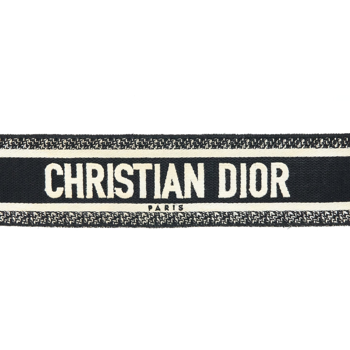 Luxury Dior Canvas Embroidered Shoulder Strap Black/White SHW