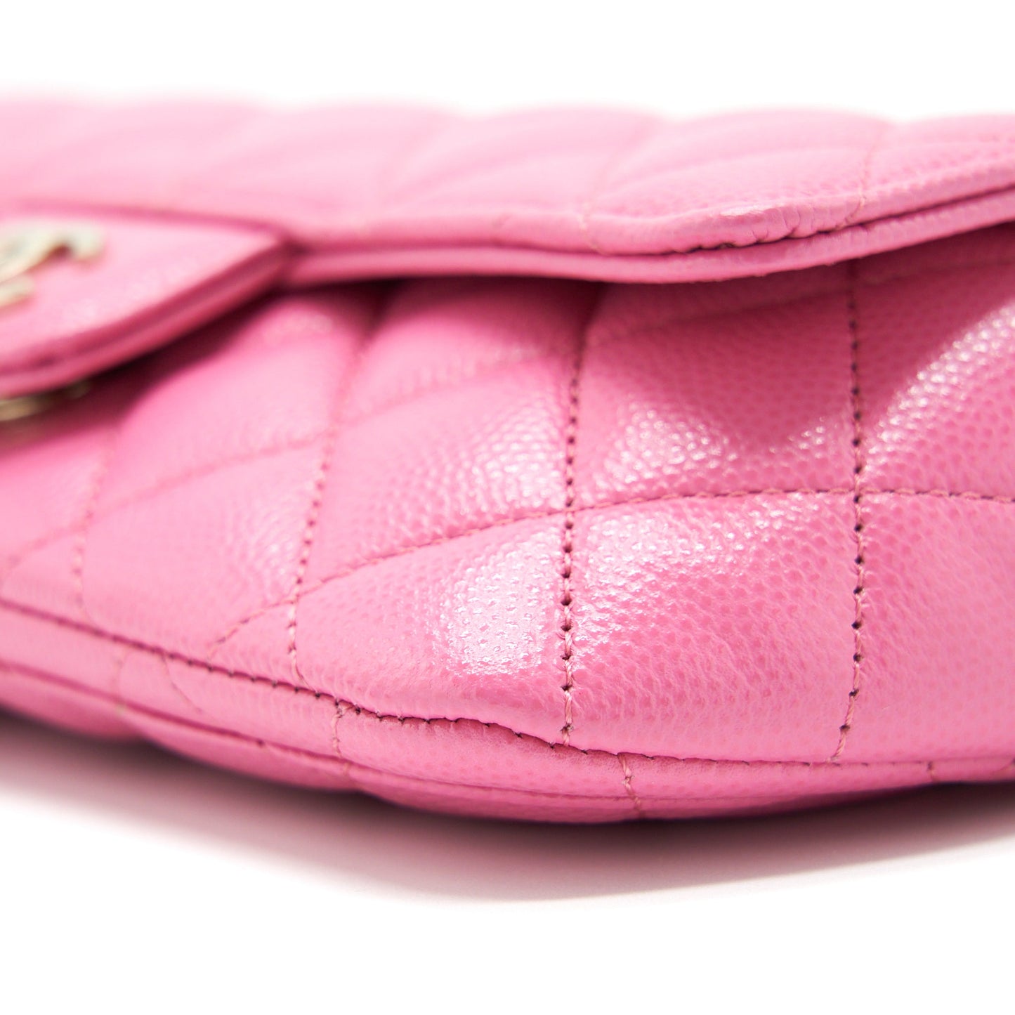 Chanel Glasses Case Flap Bag With Chain Caviar Pink LGHW
