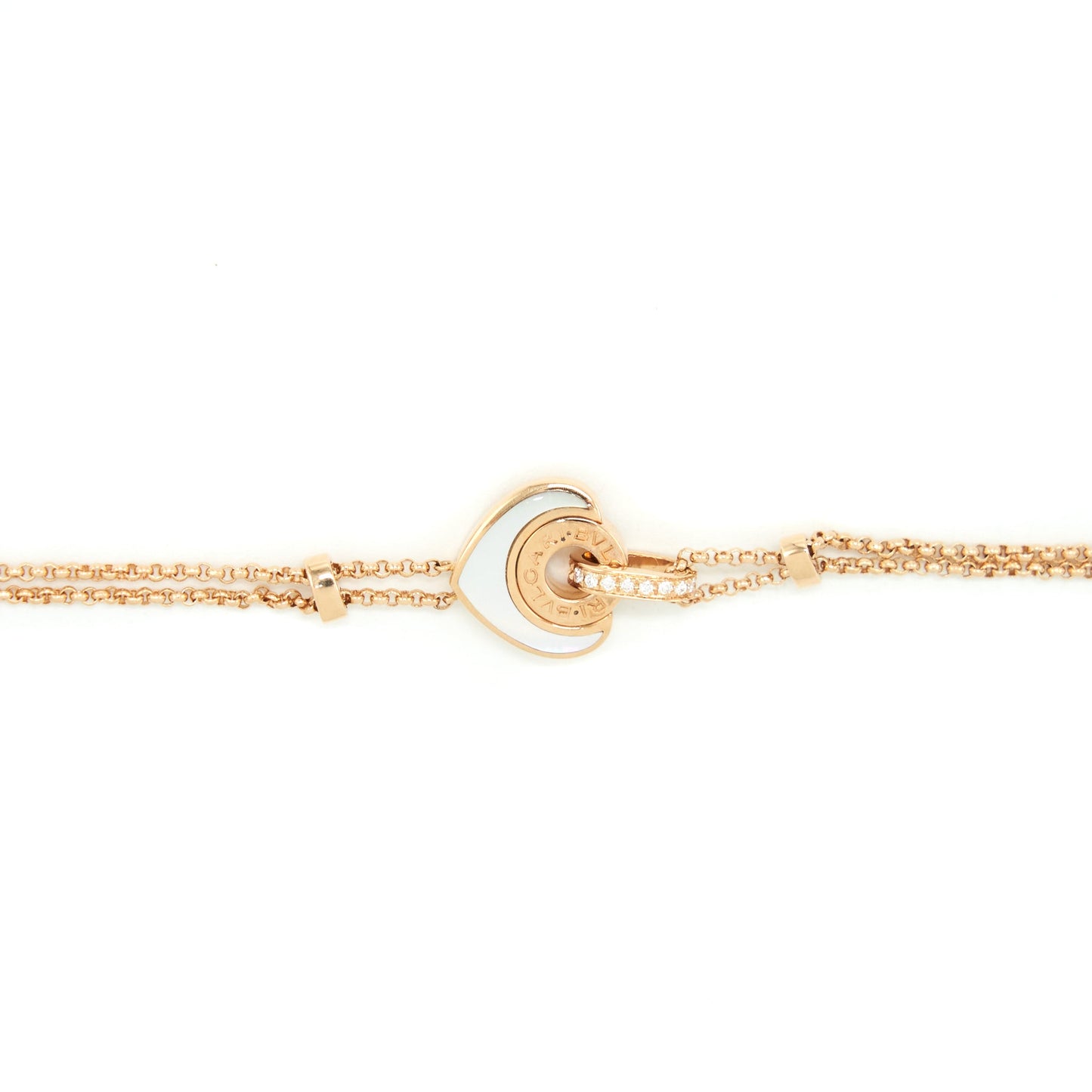 Bvlgari Size Small/Medium Course Bracelet Pink Gold And Mother Of Pearl