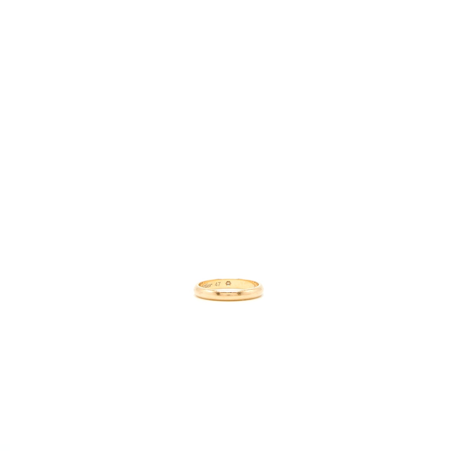 Cartier Size 47 1895 Wedding Ring with One Diamond Rose Gold