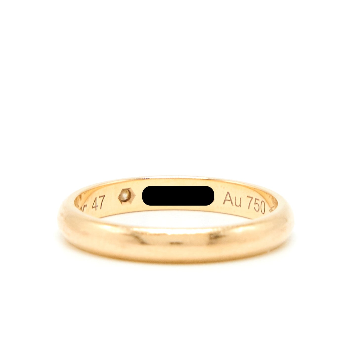 Cartier Size 47 1895 Wedding Ring with One Diamond Rose Gold