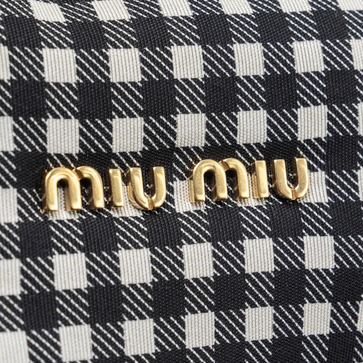 Miu Miu Spirit printed faille mini-bag Nylon black / White GHW