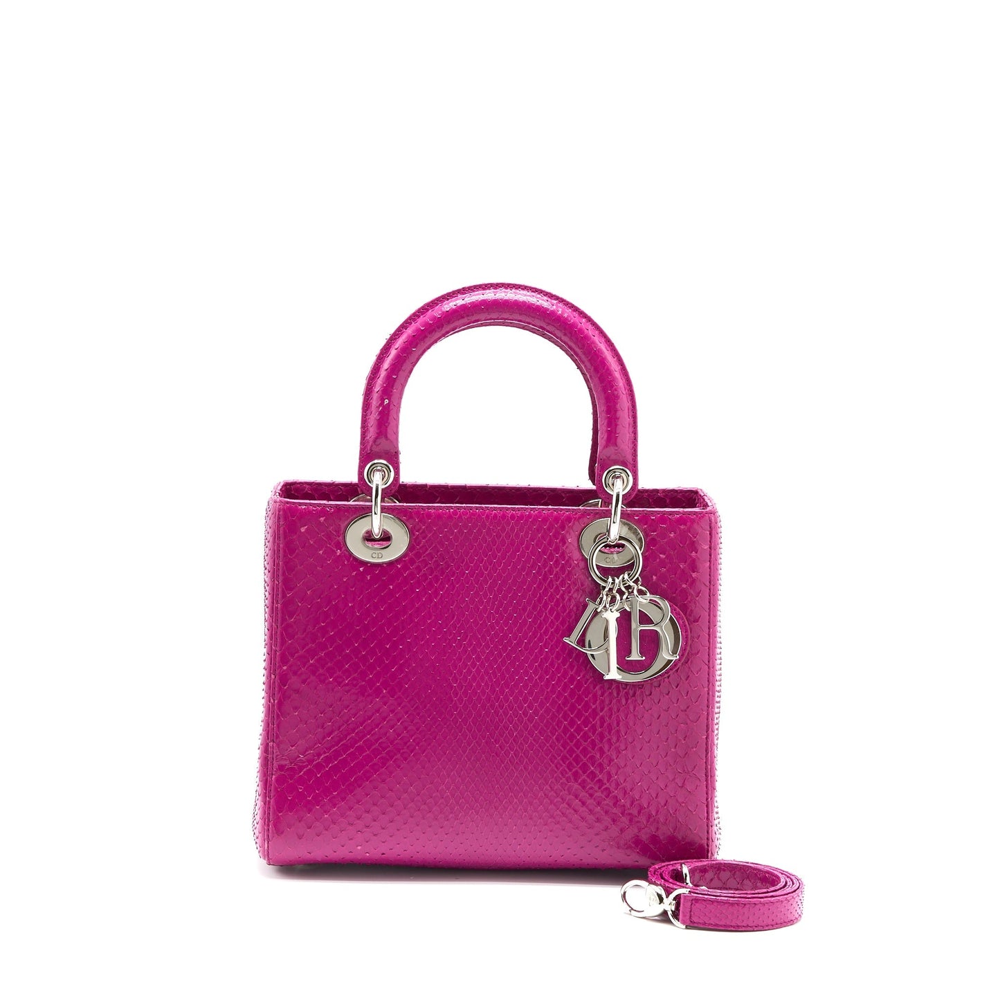 Luxury Dior Medium Lady Luxury Dior Python Pink SHW