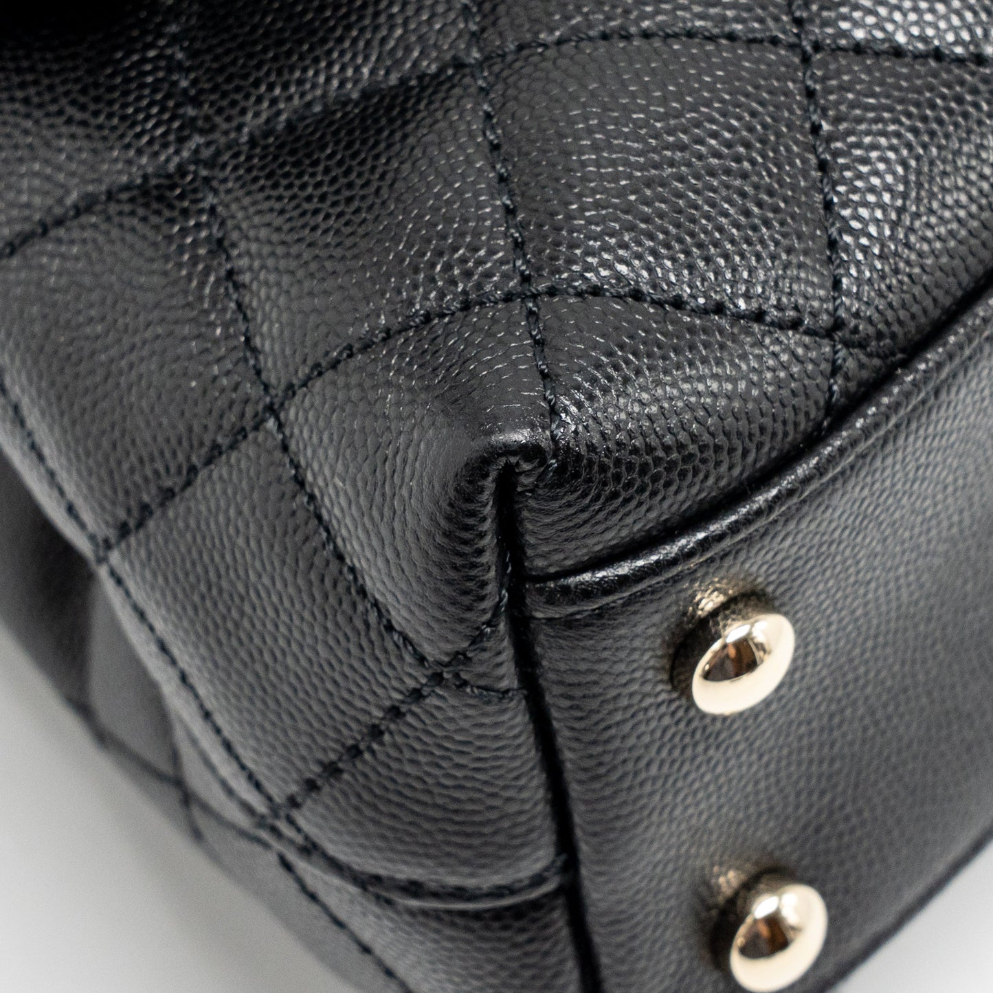 Chanel Small Coco Handle Caviar Black LGHW (microchip)