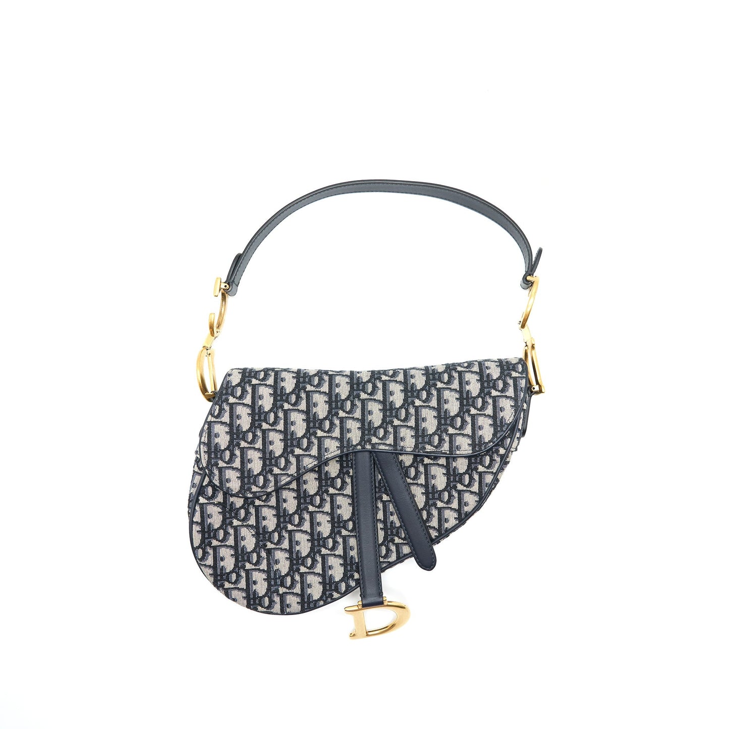 Luxury Dior Medium Saddle Bag Blue Oblique Jacquard