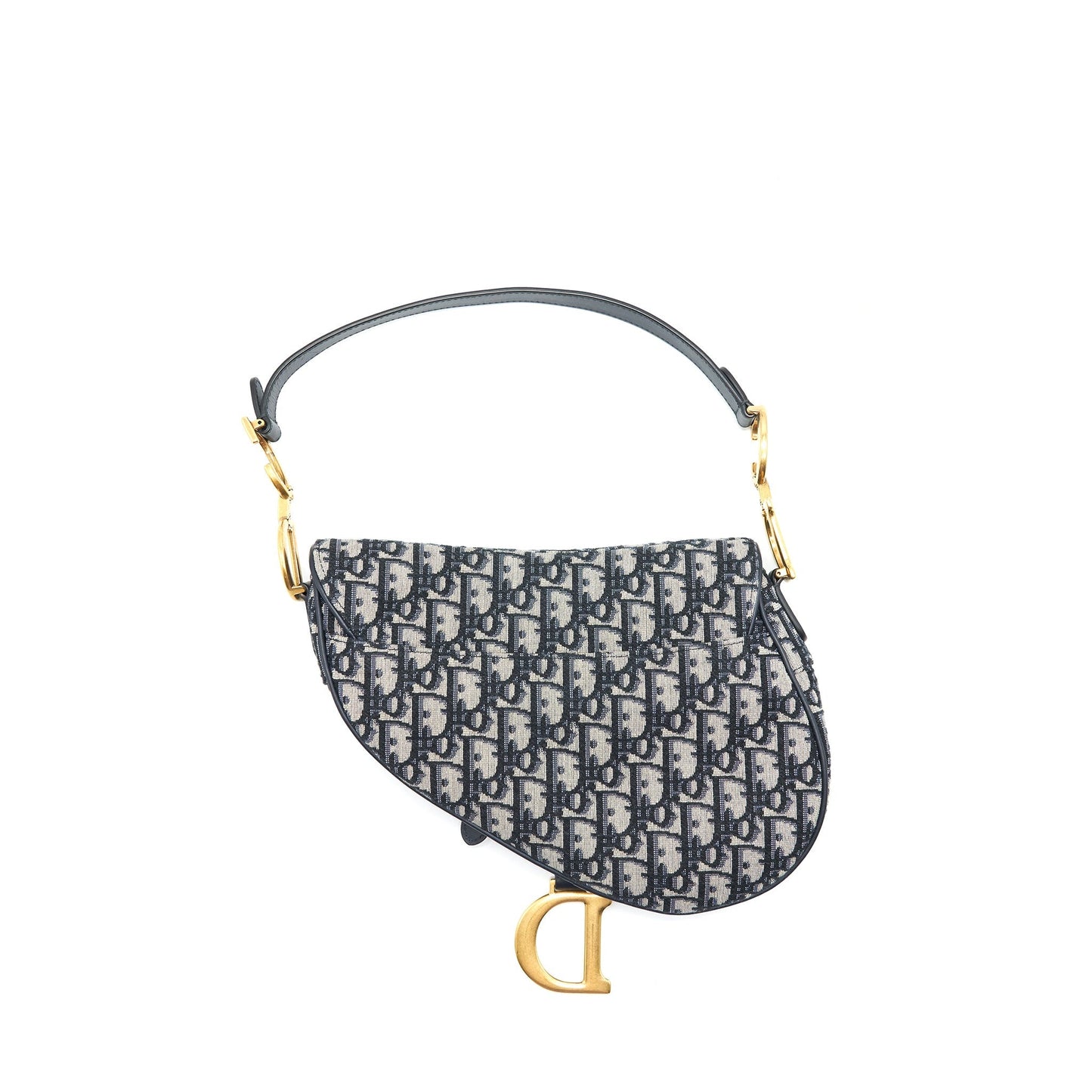 Luxury Dior Medium Saddle Bag Blue Oblique Jacquard