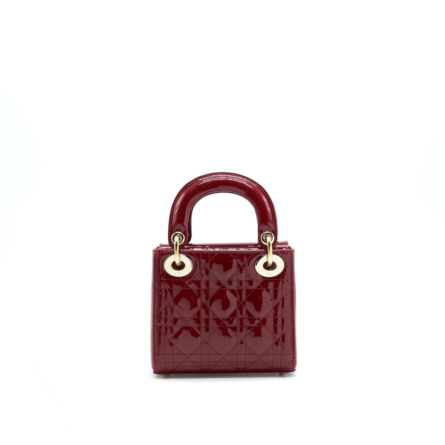 Luxury Dior Mini Lady Luxury Dior Patent leather Red with LGHW