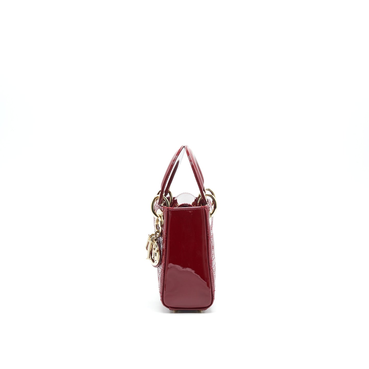 Luxury Dior Mini Lady Luxury Dior Patent leather Red with LGHW