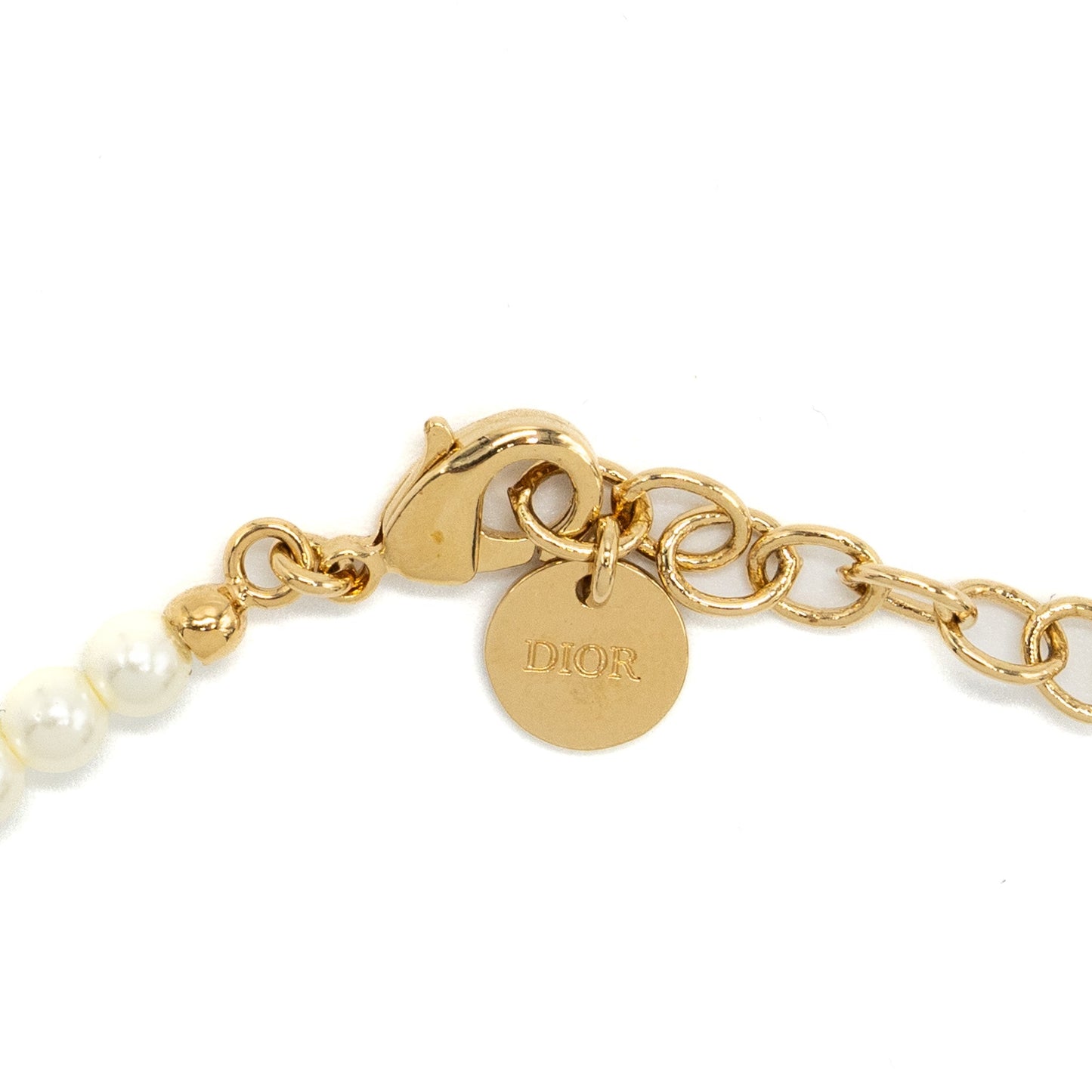 Luxury Dior Revolution Necklace Resin Pearls GHW