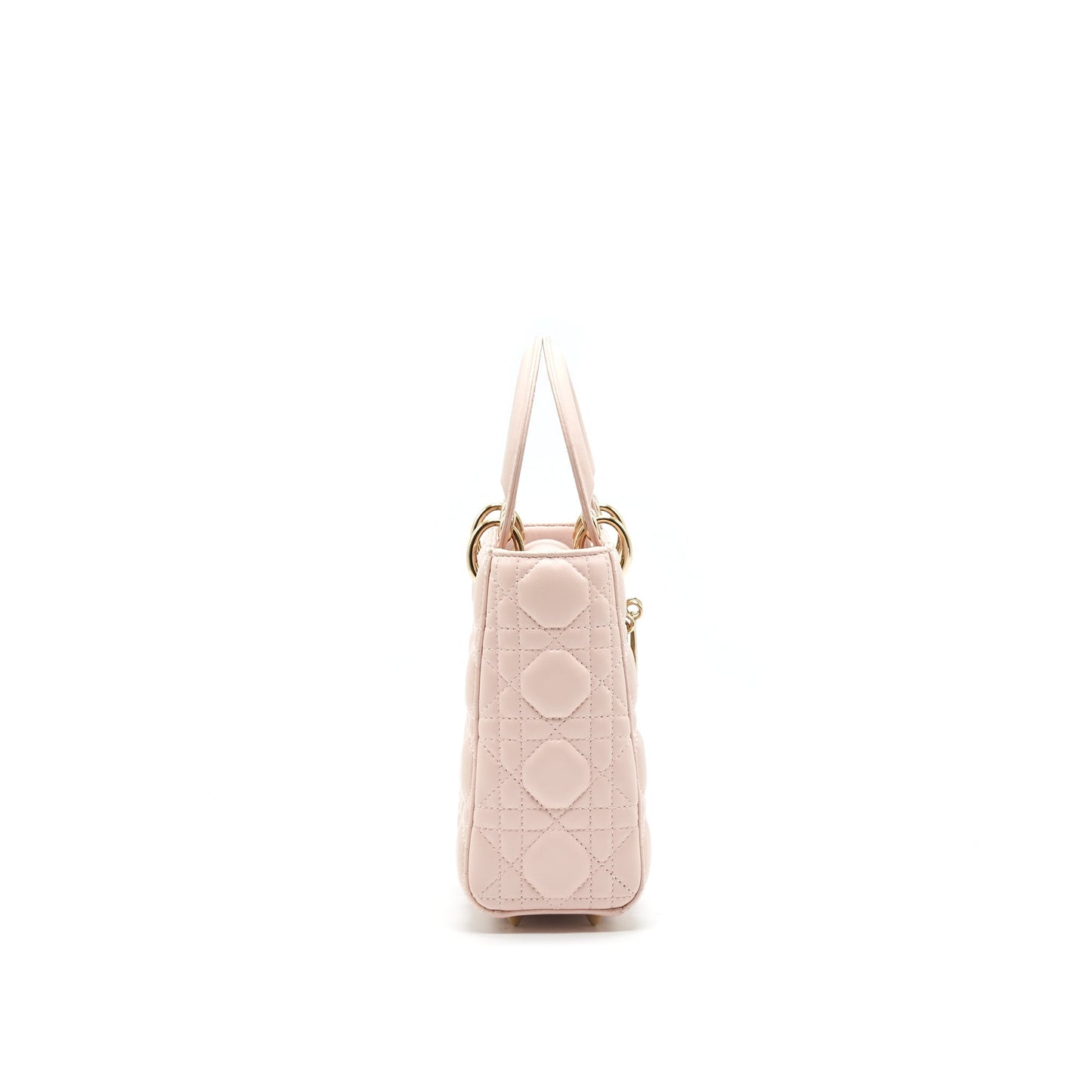 CHRISTIAN Luxury Dior SMALL LADY Luxury Dior LIGHT PINK LAMBSKIN GHW