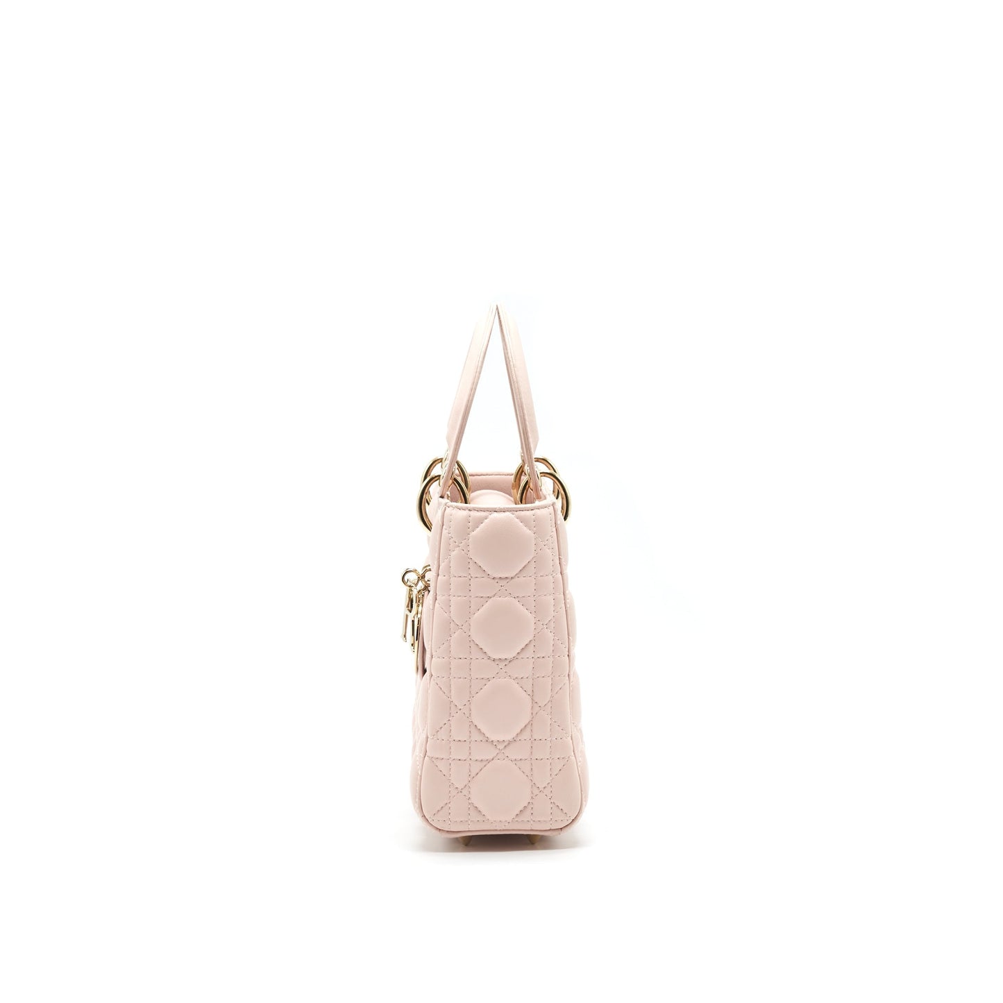 CHRISTIAN Luxury Dior SMALL LADY Luxury Dior LIGHT PINK LAMBSKIN GHW