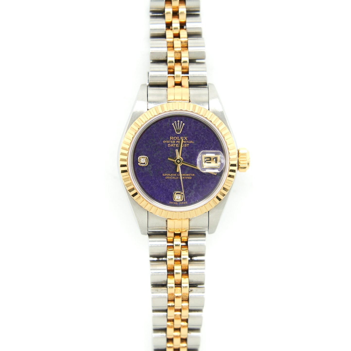 Rolex Datejust 79173 ladies watch Sodalite Dial 26mm Steel And Yellow Gold Year 2002