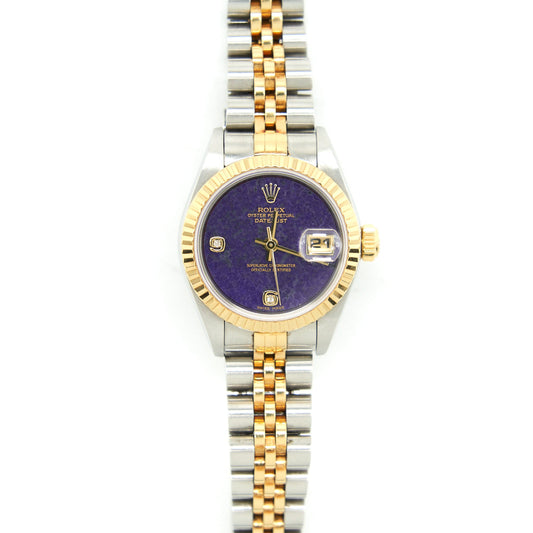 Rolex Datejust 79173 ladies watch Sodalite Dial 26mm Steel And Yellow Gold Year 2002