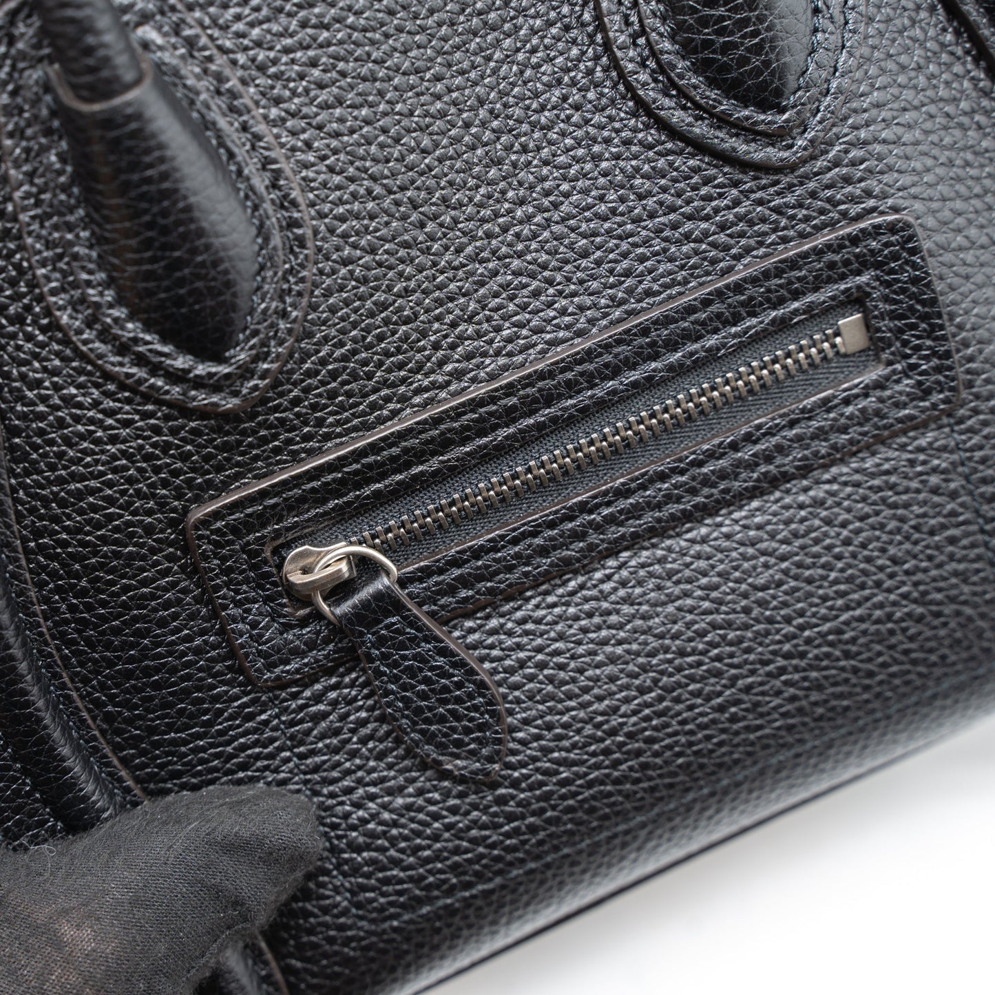 Celine Nano Luggage Bag Calfskin Black SHW