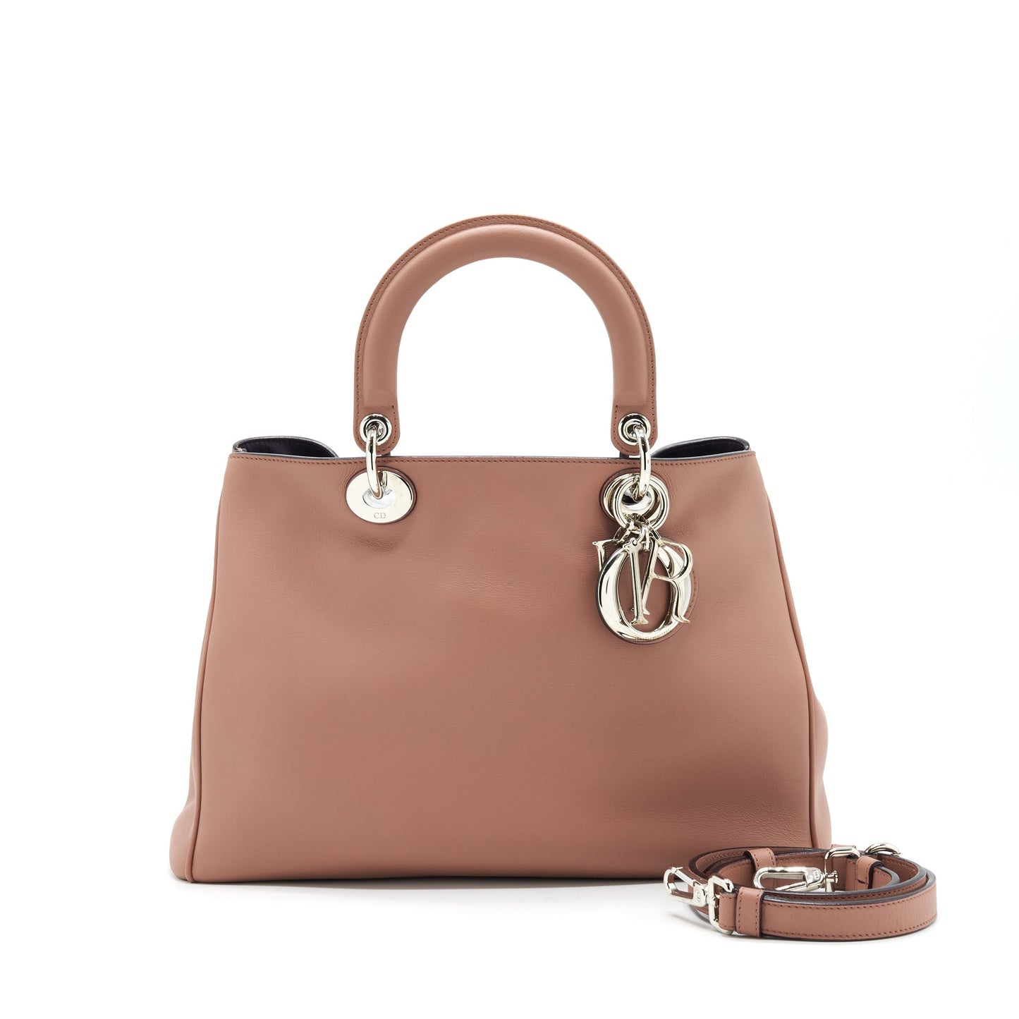 CHRISTIAN Luxury Dior SMALL Luxury DiorISSIMO BAG DUSTY PINK/ PURPLER WITH SHW