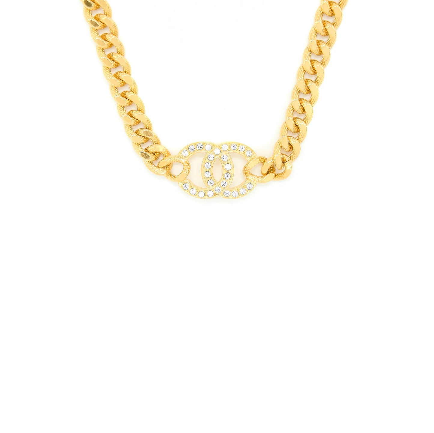 Chanel CC Logo Choker With Crystal Gold Tone