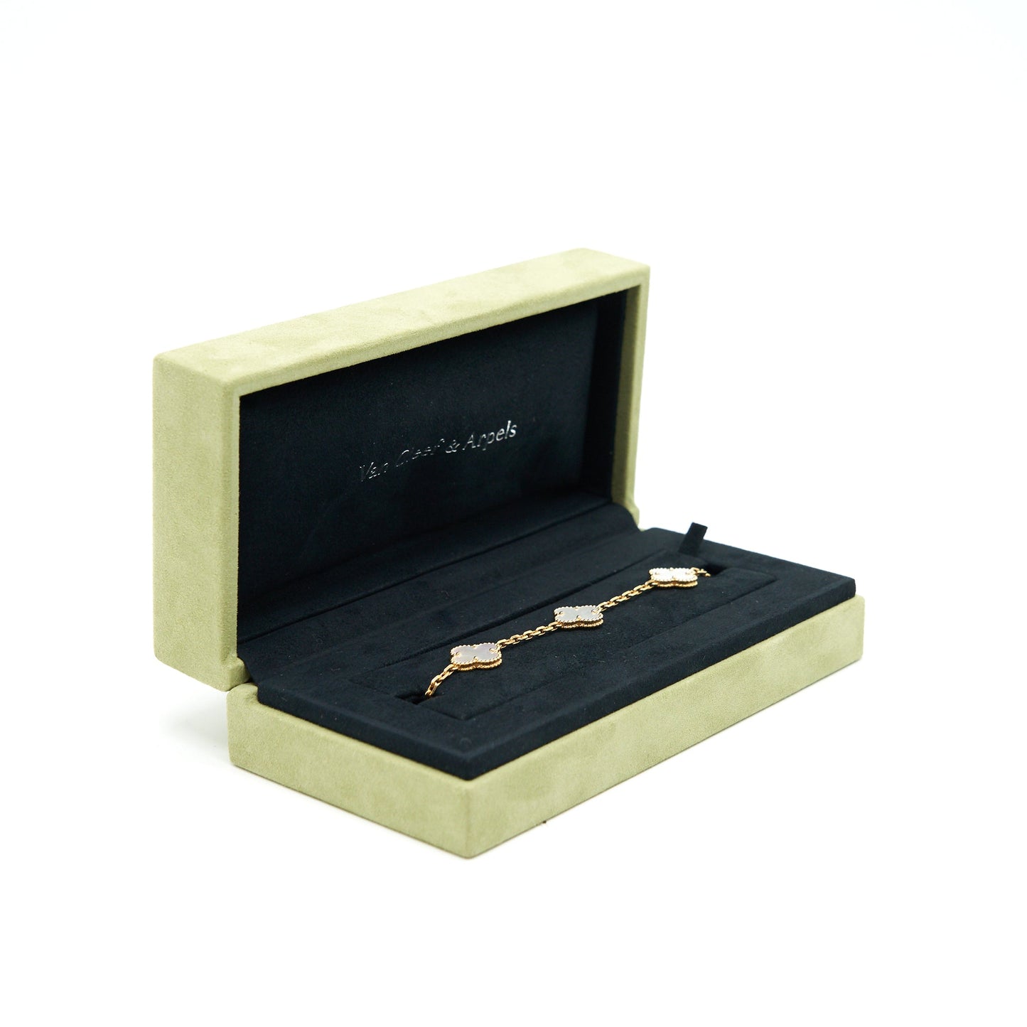Van Cleef Arpels Vintage Alhambra Bracelet 5 Motifs Yellow Gold Mother-of-Pearl