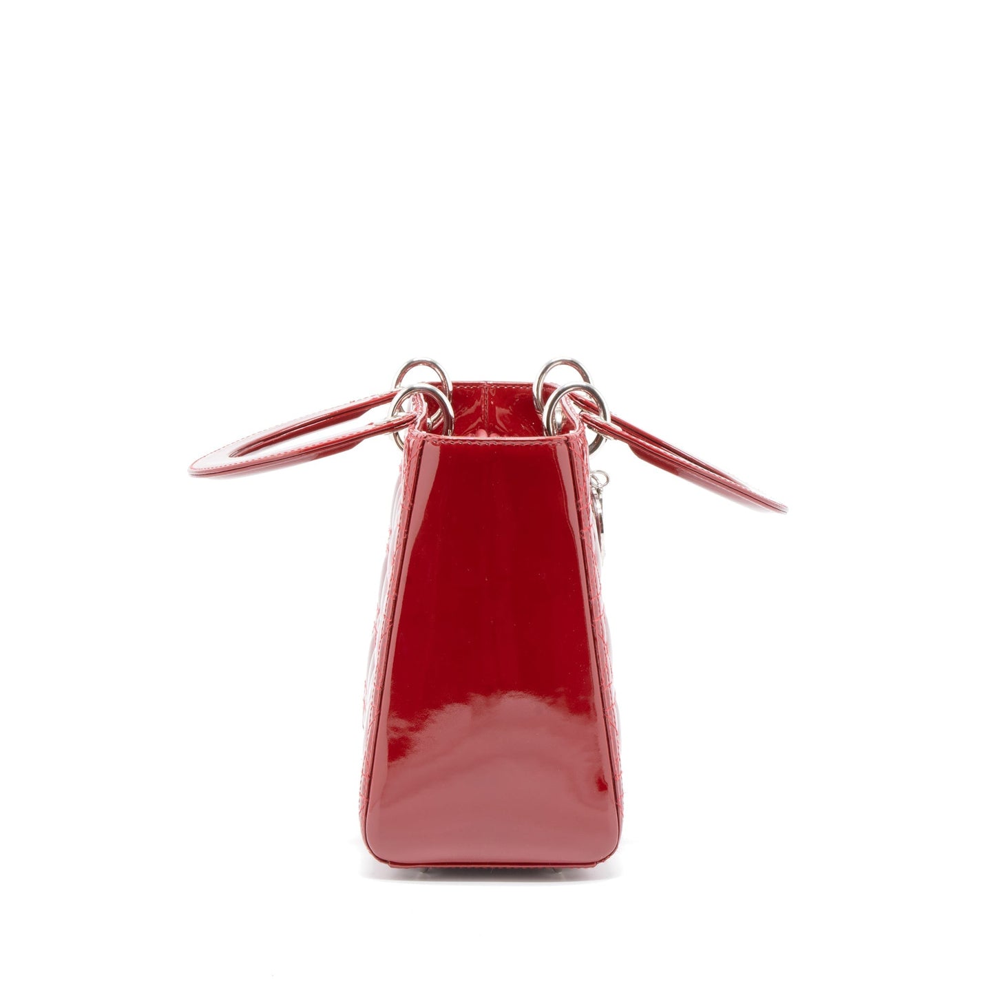 Luxury Dior Medium Lady Luxury Dior Patent Leather Red SHW