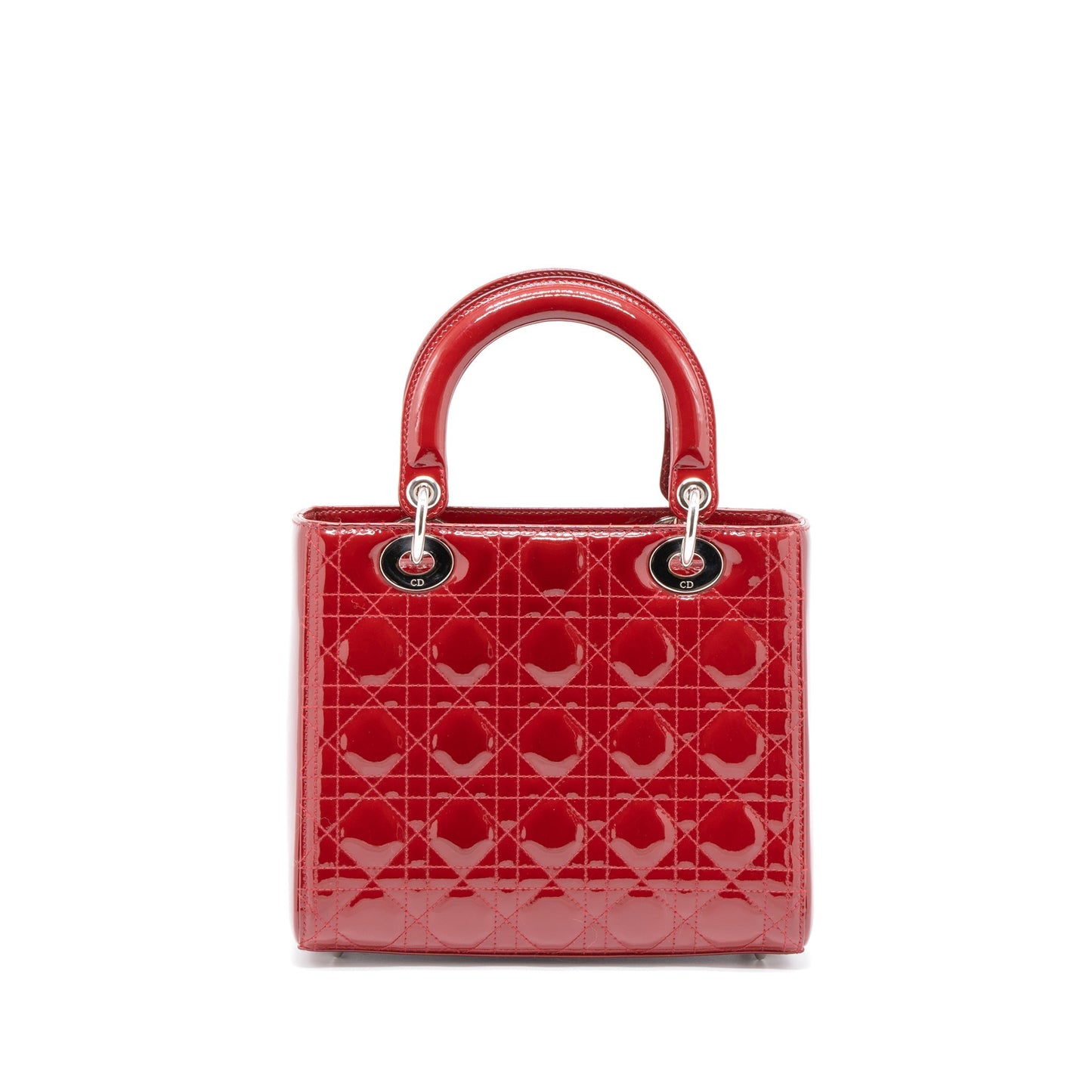 Luxury Dior Medium Lady Luxury Dior Patent Leather Red SHW