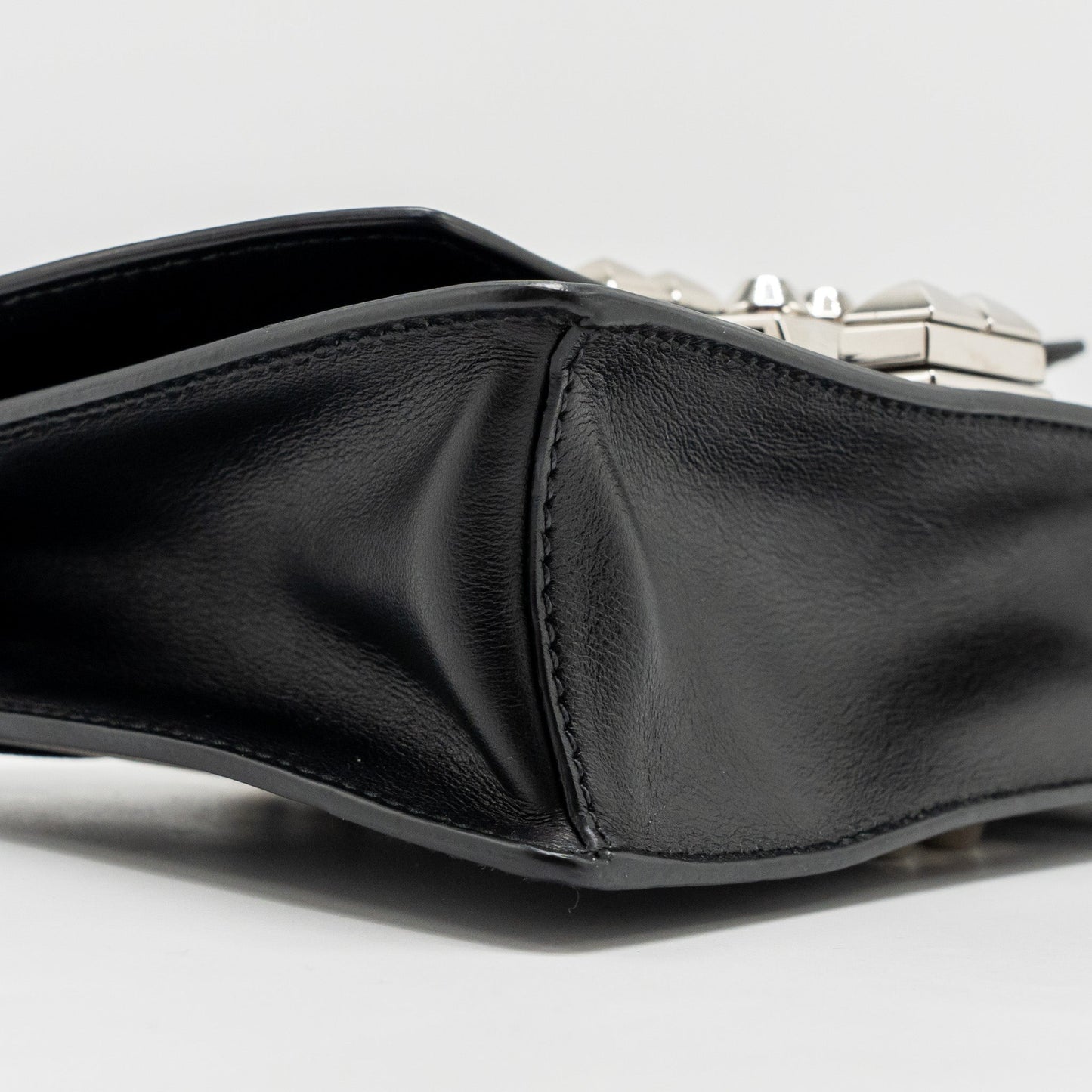 Prada Electra City Flap Bag Calfskin Black/Red SHW