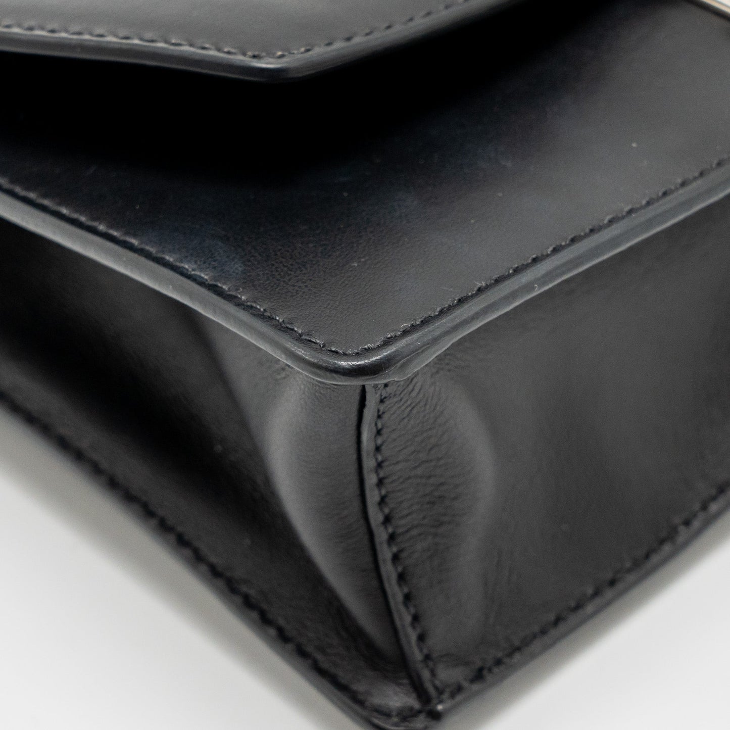 Prada Electra City Flap Bag Calfskin Black/Red SHW