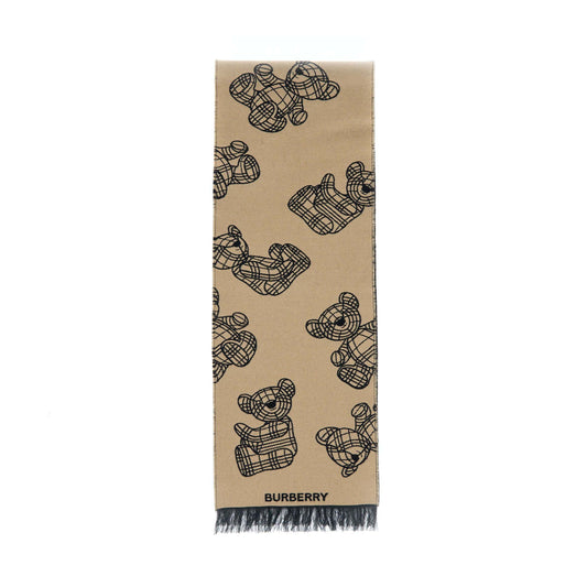 Burberry Kids Thomas Bear Wool Jacquard Scarf 127 x 20cm