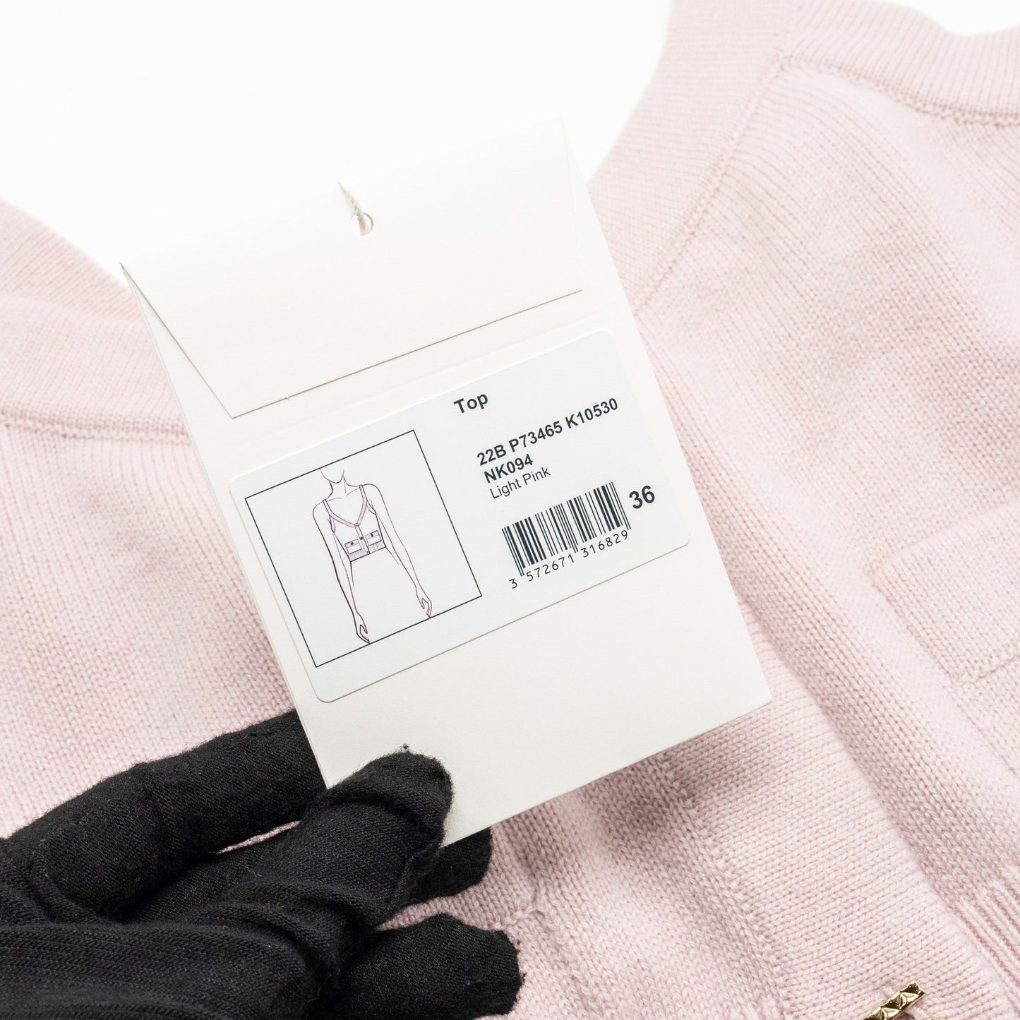 Chanel 22b Size 36 Mini Top Cashmere Light Pink