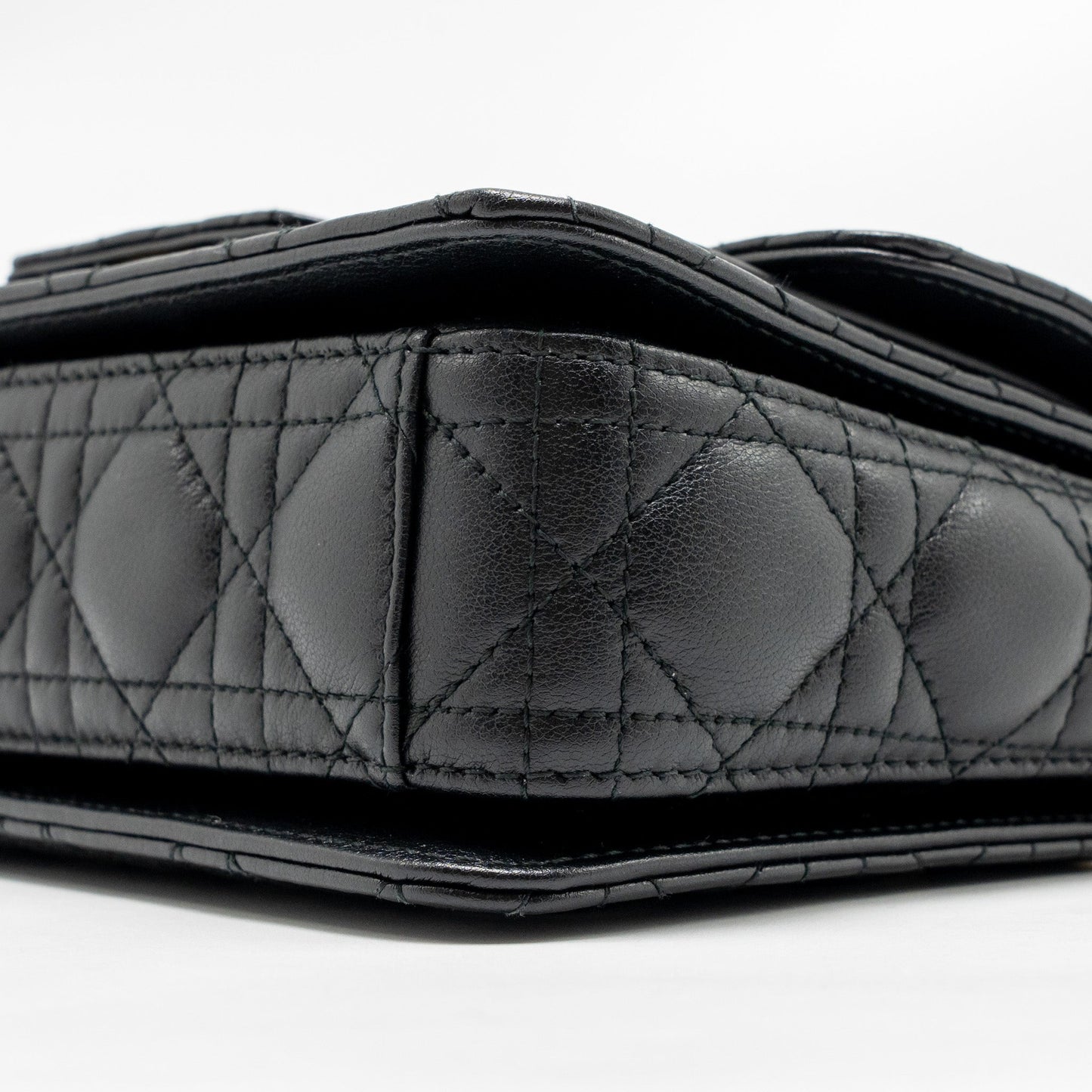DIOR Small Dior Jolie Top Handle Bag Cannage Calfskin Black GHW