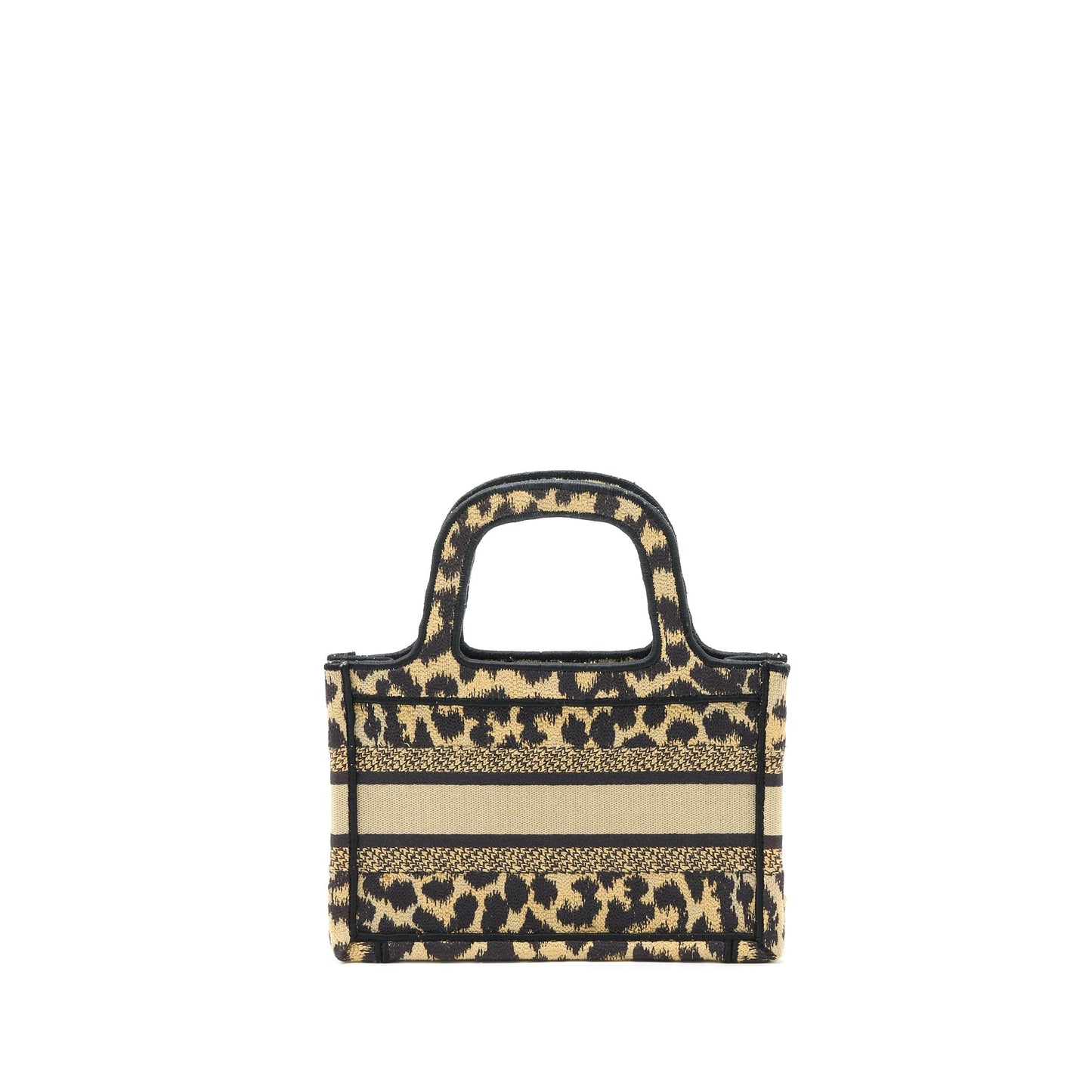 Luxury Dior Mini Book Tote Mizza Embroidery Beige/Black