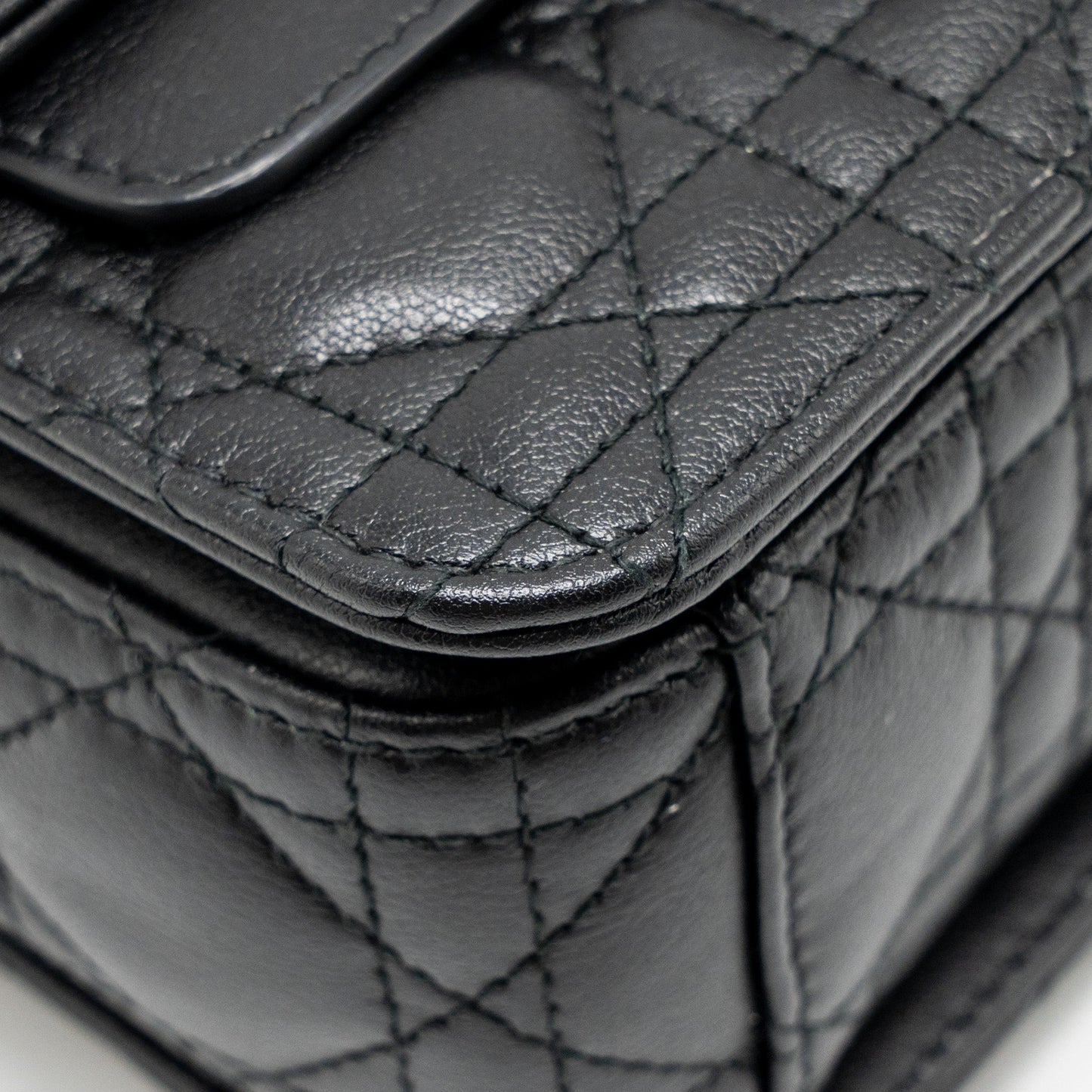 DIOR Small Dior Jolie Top Handle Bag Cannage Calfskin Black GHW