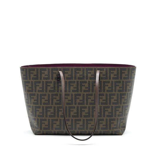 Fendi Monogram Leather Shopper Tote Bag