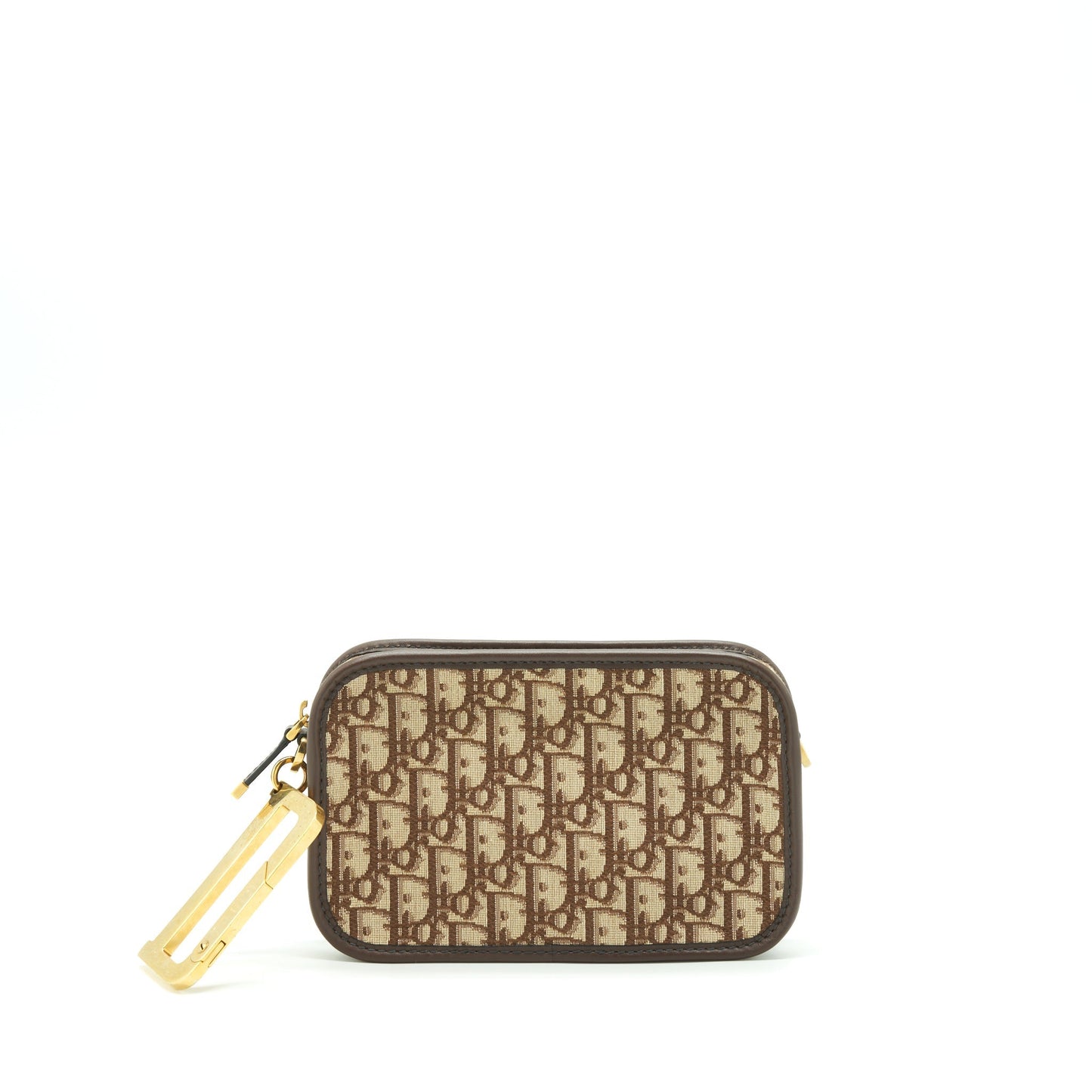 Luxury Dior Luxury Diorquake Pouch Brown Oblique Canvas GHW