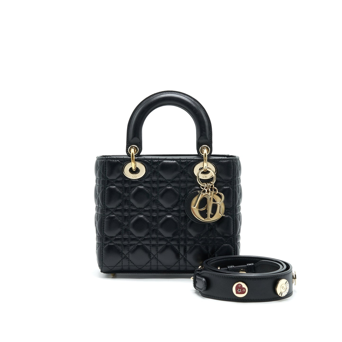 CHRISTIAN Luxury Dior SMALL LADY Luxury Dior BAG BLACK GHW