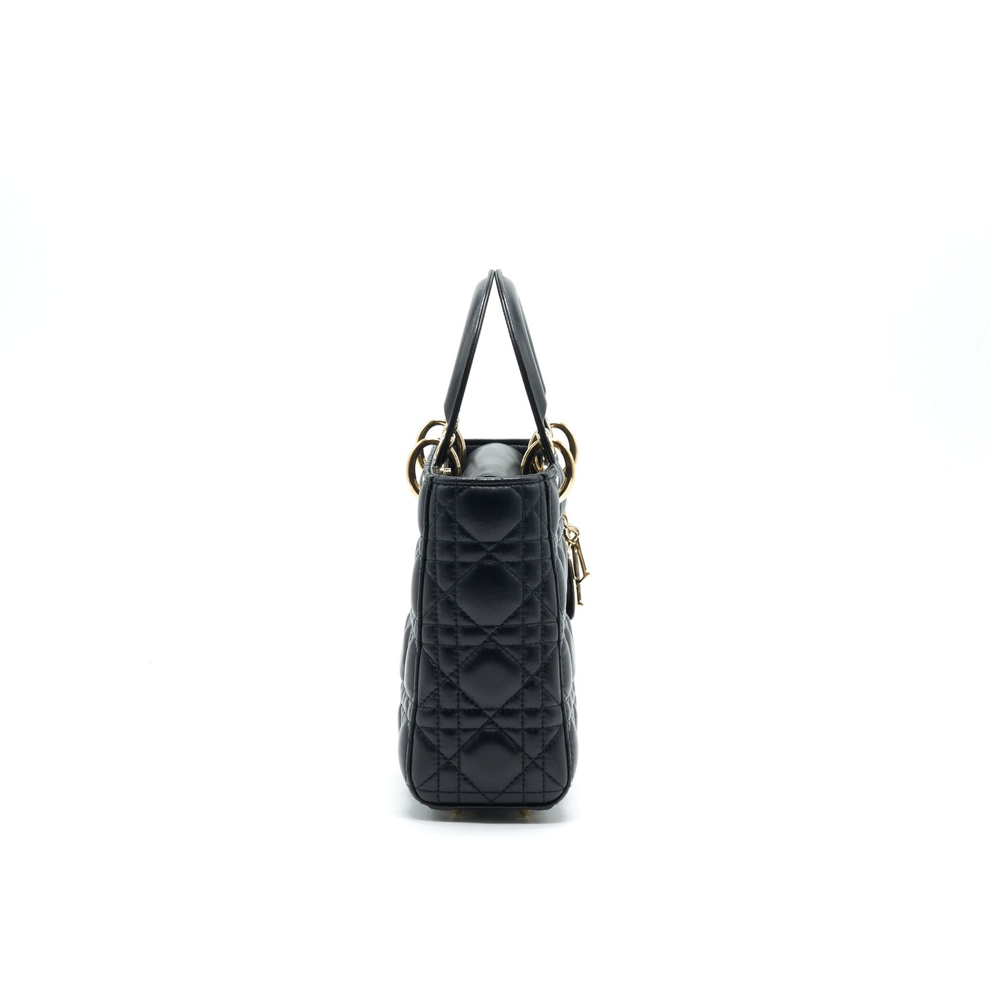 CHRISTIAN Luxury Dior SMALL LADY Luxury Dior BAG BLACK GHW