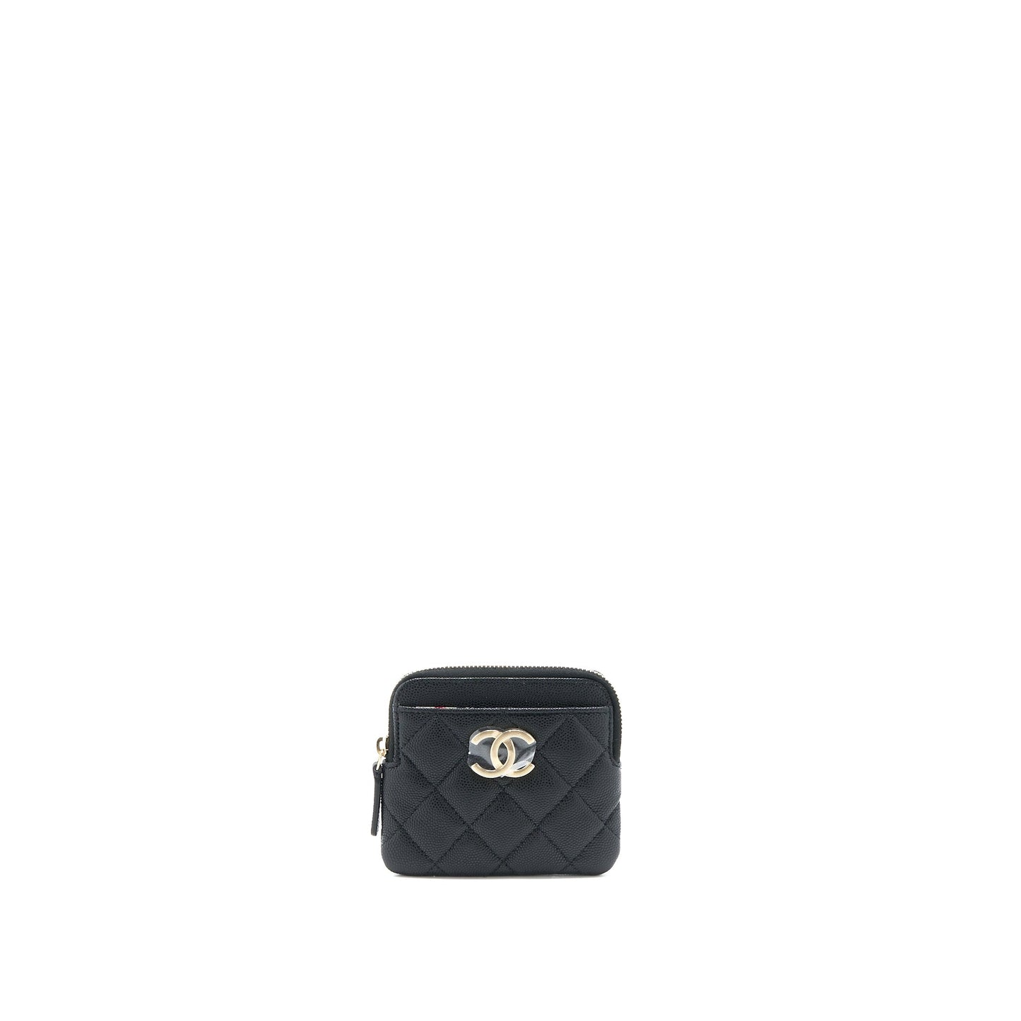 Chanel 23C Zipped Coin Purse Caviar Black LGHW (Microchip)
