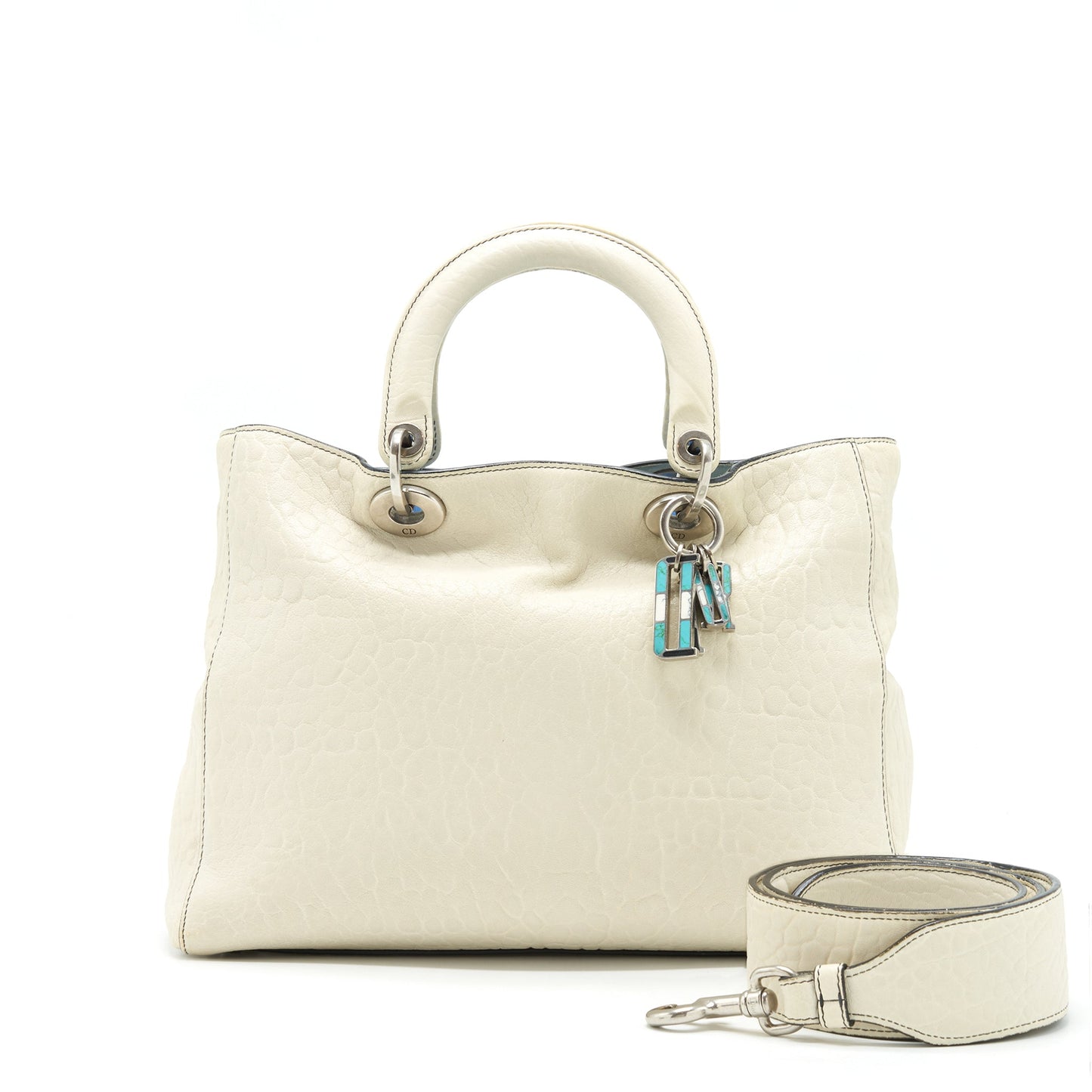 Luxury Dior Luxury Diorissimo Tote Bag White Multicolour Hardware