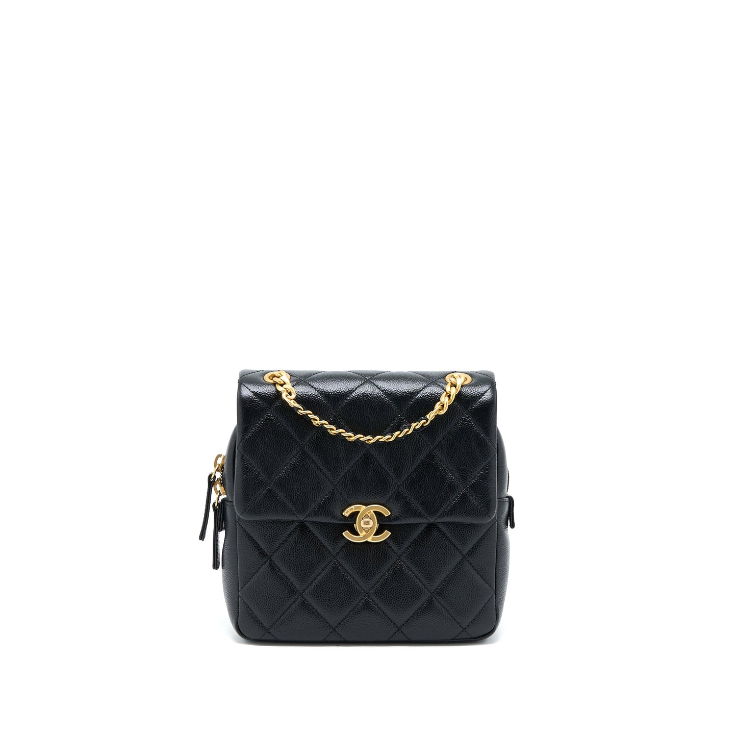 Chanel 22P Flap Backpack Caviar Black Brushed GHW (Microchip)